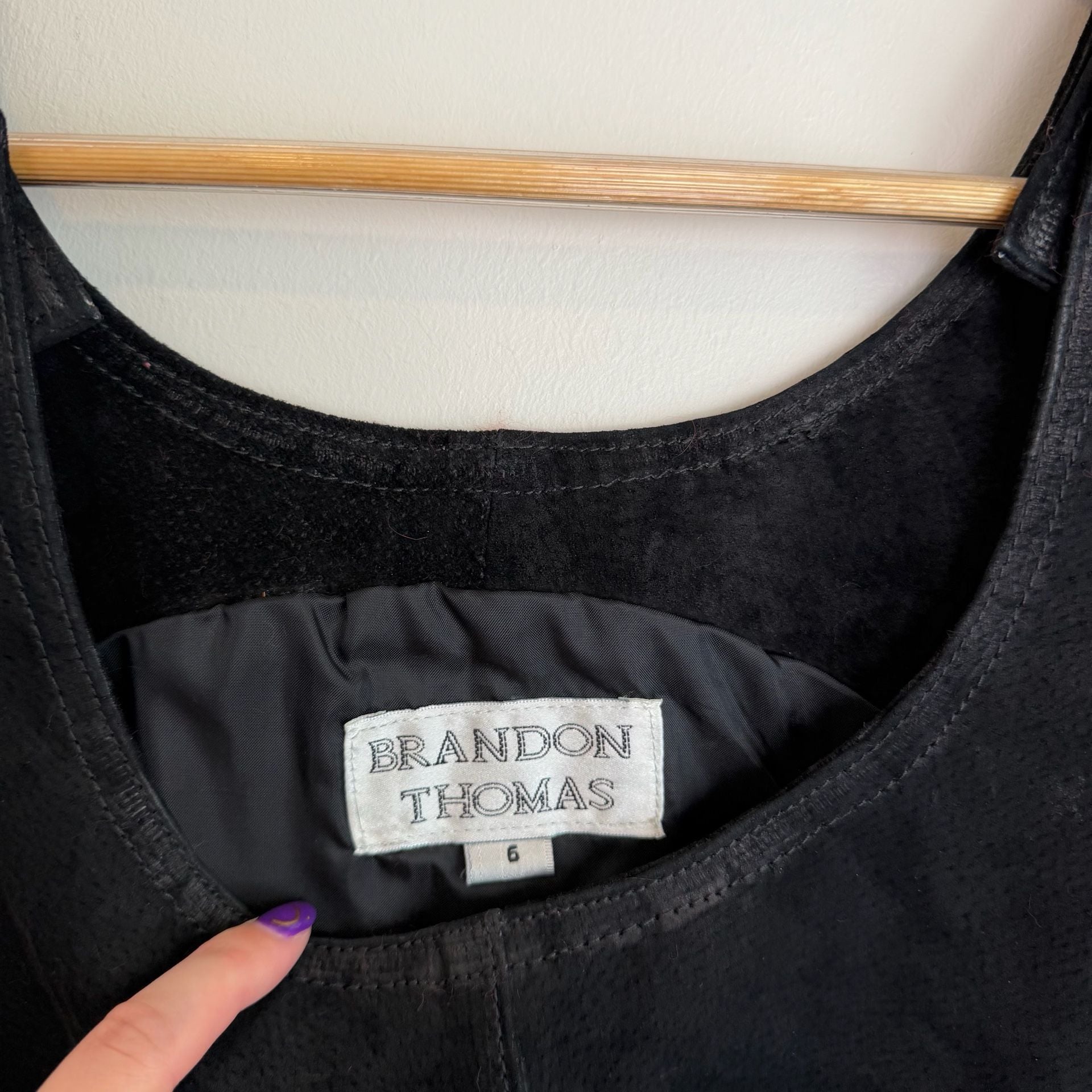 Vintage Black Suede Jumper Dress 5