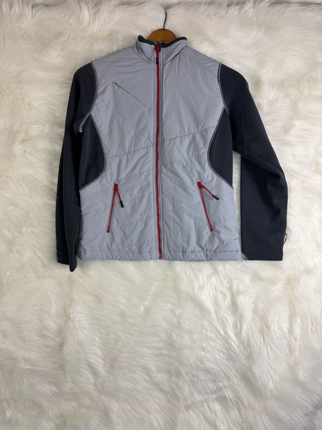 North End Hybrid Jacket Gray Red Full Zip 2