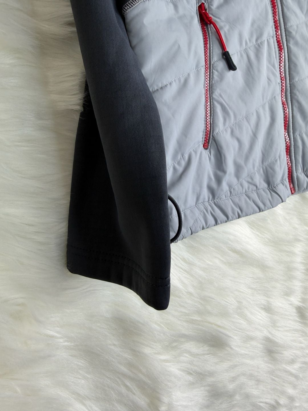 North End Hybrid Jacket Gray Red Full Zip 3