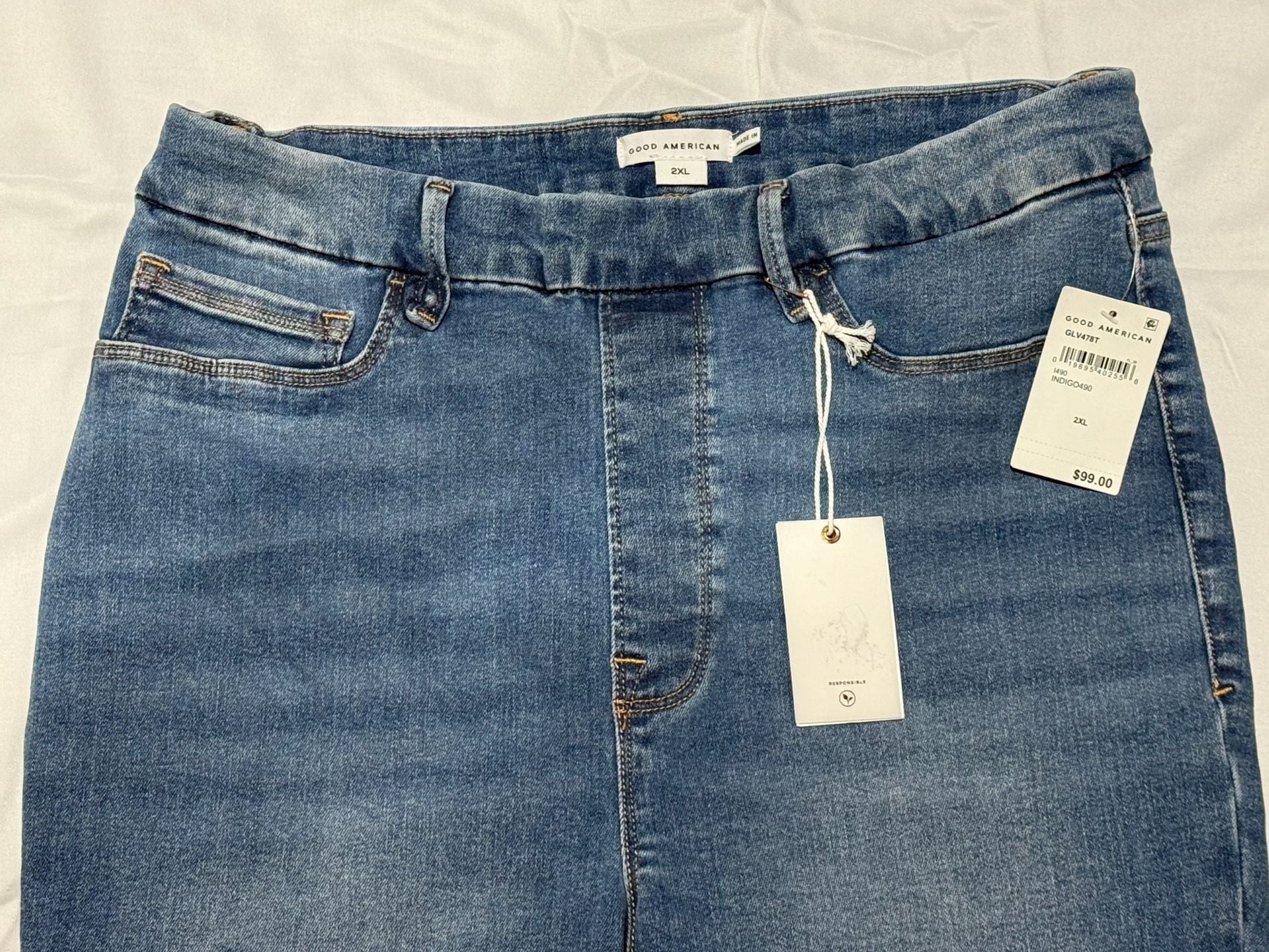 Good American Power Stretch Pull-On Skinny Jeans 2XL Indigo High Rise NWT 3