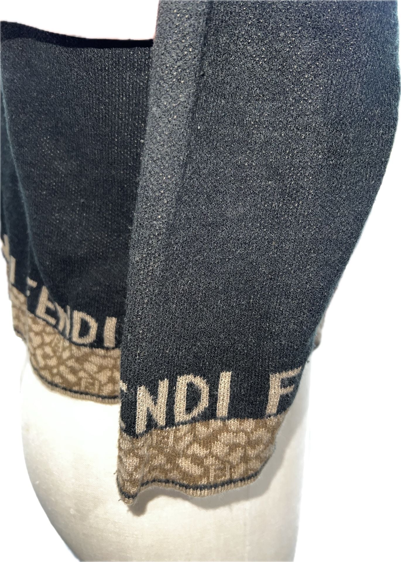 Fendi Monogram Logo Knit Sweater Black Gold 10