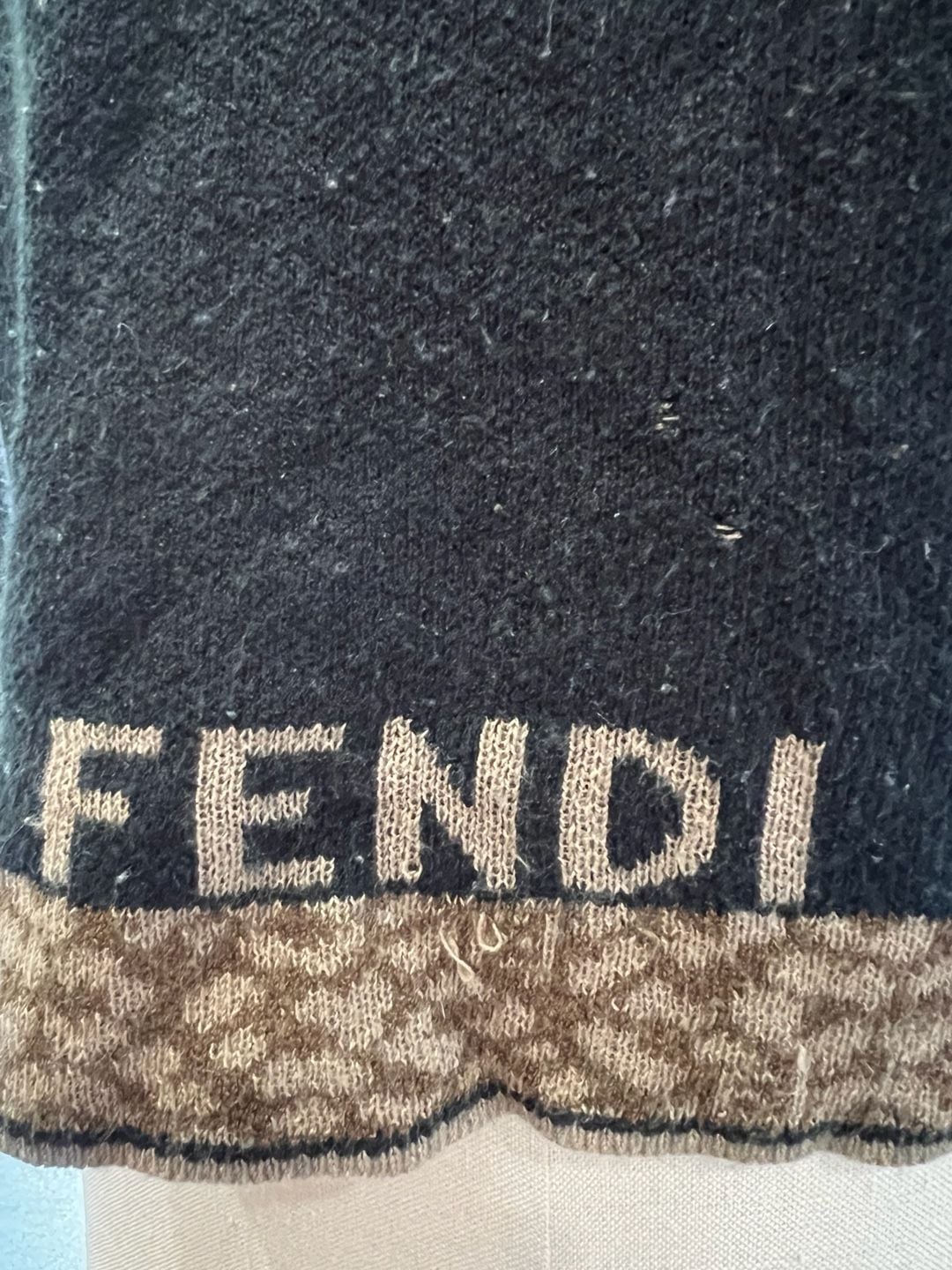 Fendi Monogram Logo Knit Sweater Black Gold 15