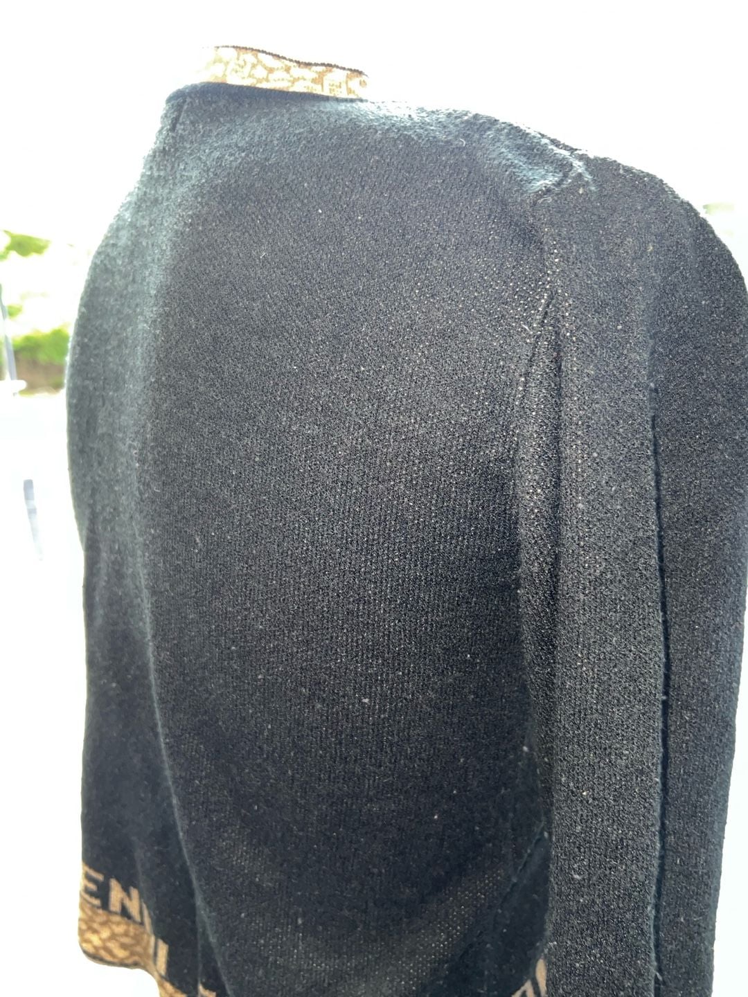 Fendi Monogram Logo Knit Sweater Black Gold 16