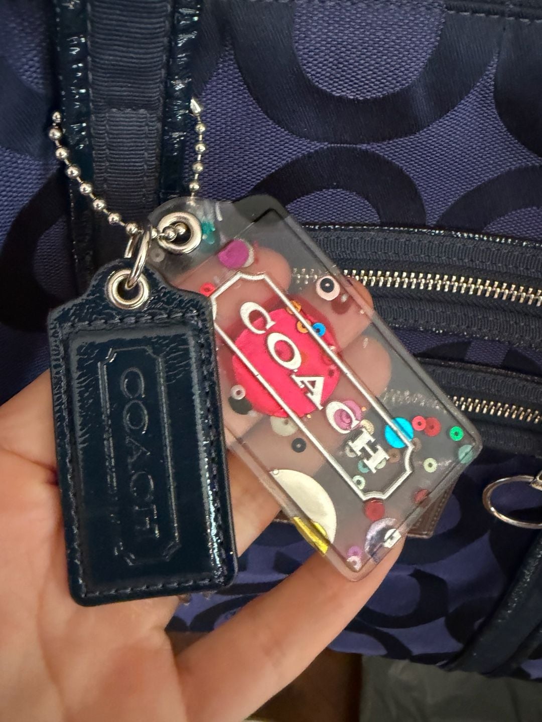 Coach Poppy Op Art Glam Tote Bag G0949- 13826 Blueberry BLUE 3