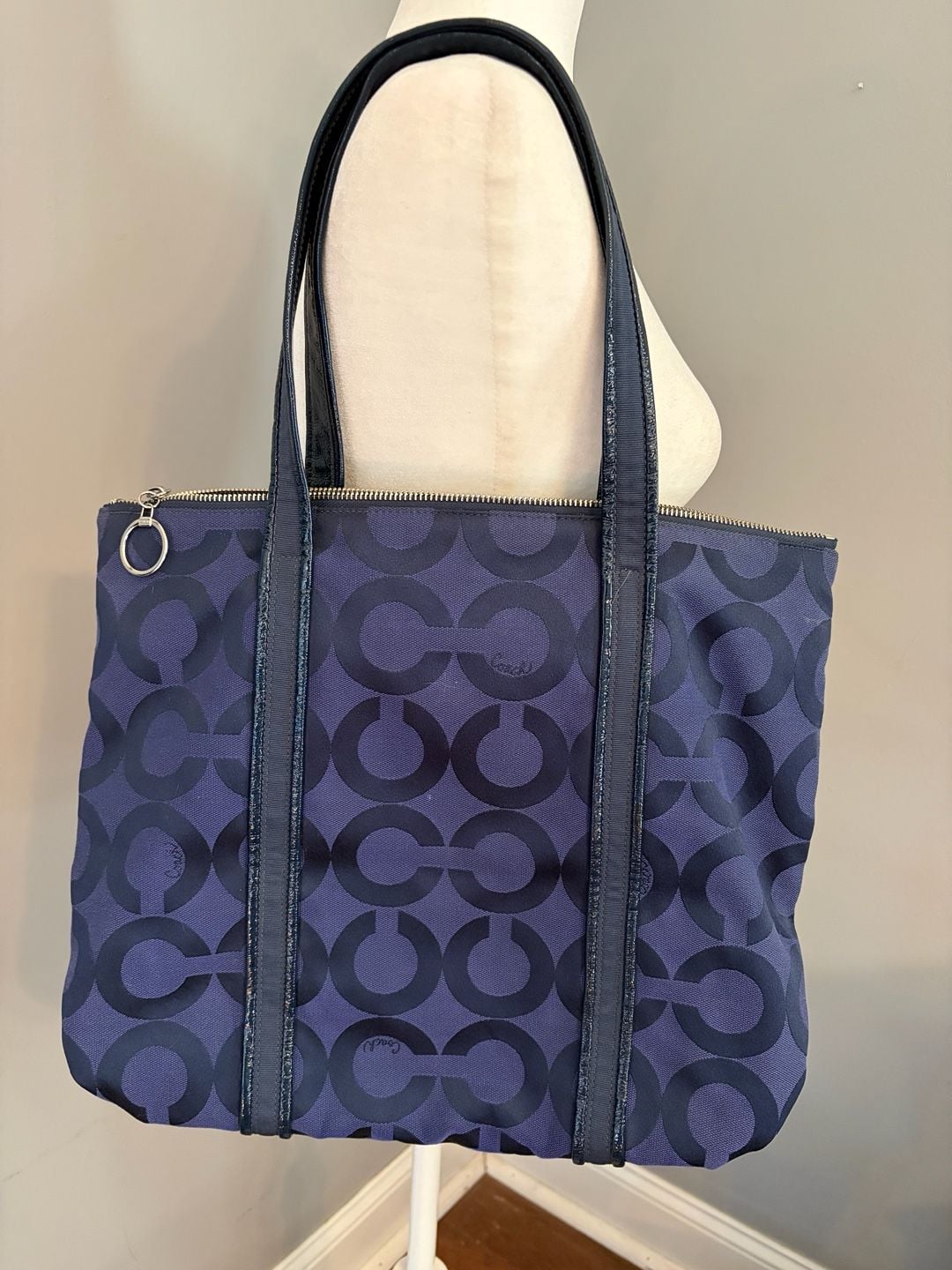 Coach Poppy Op Art Glam Tote Bag G0949- 13826 Blueberry BLUE 4