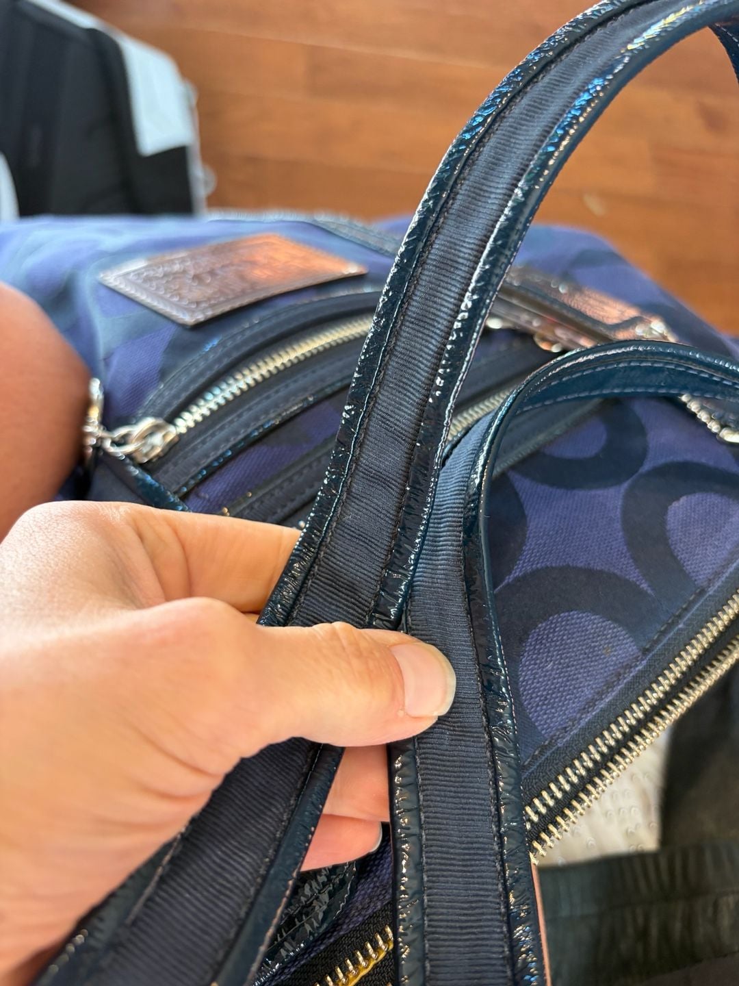 Coach Poppy Op Art Glam Tote Bag G0949- 13826 Blueberry BLUE 5