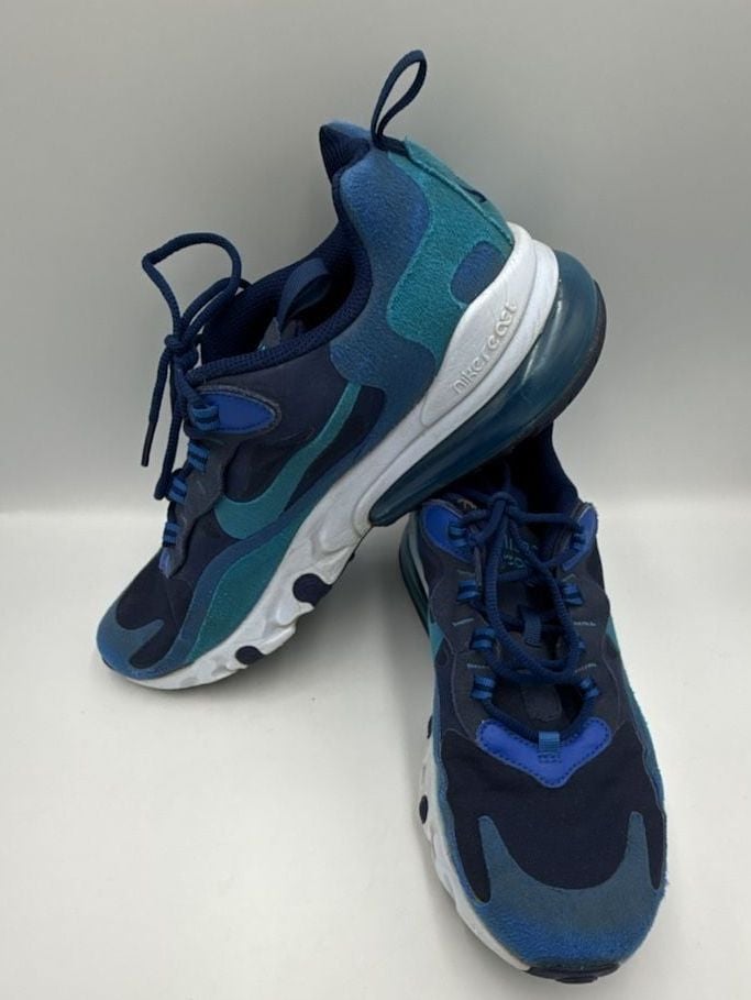 Nike Air Max 270 React Blue Sneakers
Size 7Y
#853 9