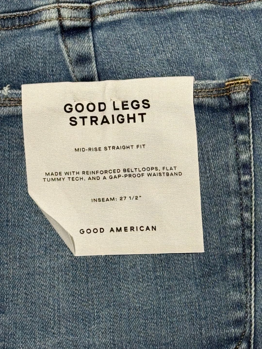 Good American Good Legs Straight Jeans Size 30 NWT Indigo Mid Rise Raw Hem $169 7