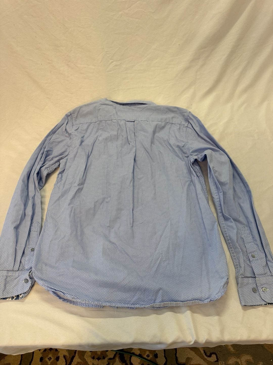 Denim And Flower Slim Fit Long Sleeve Button Up Shirt Blue Size M 9