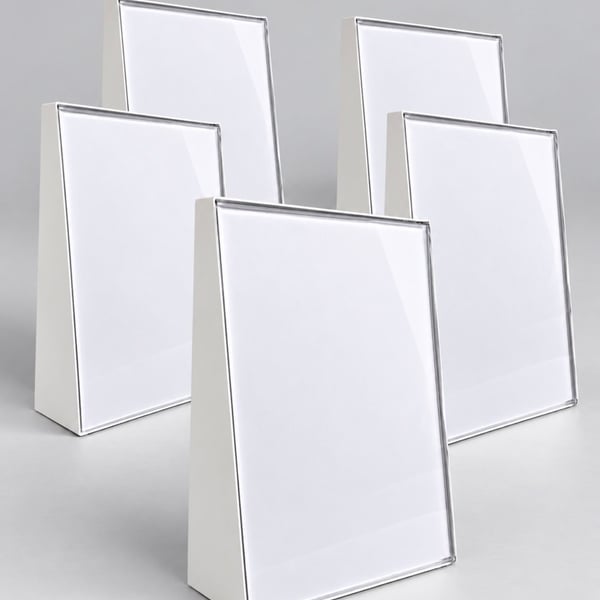 5 pack Commercial Grade Sign Holder Wedge 8”x10”Metal w/ Acrylic Face
