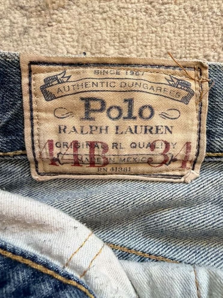 Polo Ralph Lauren Authentic Dungarees Straight Leg Denim Jeans 44x34 7