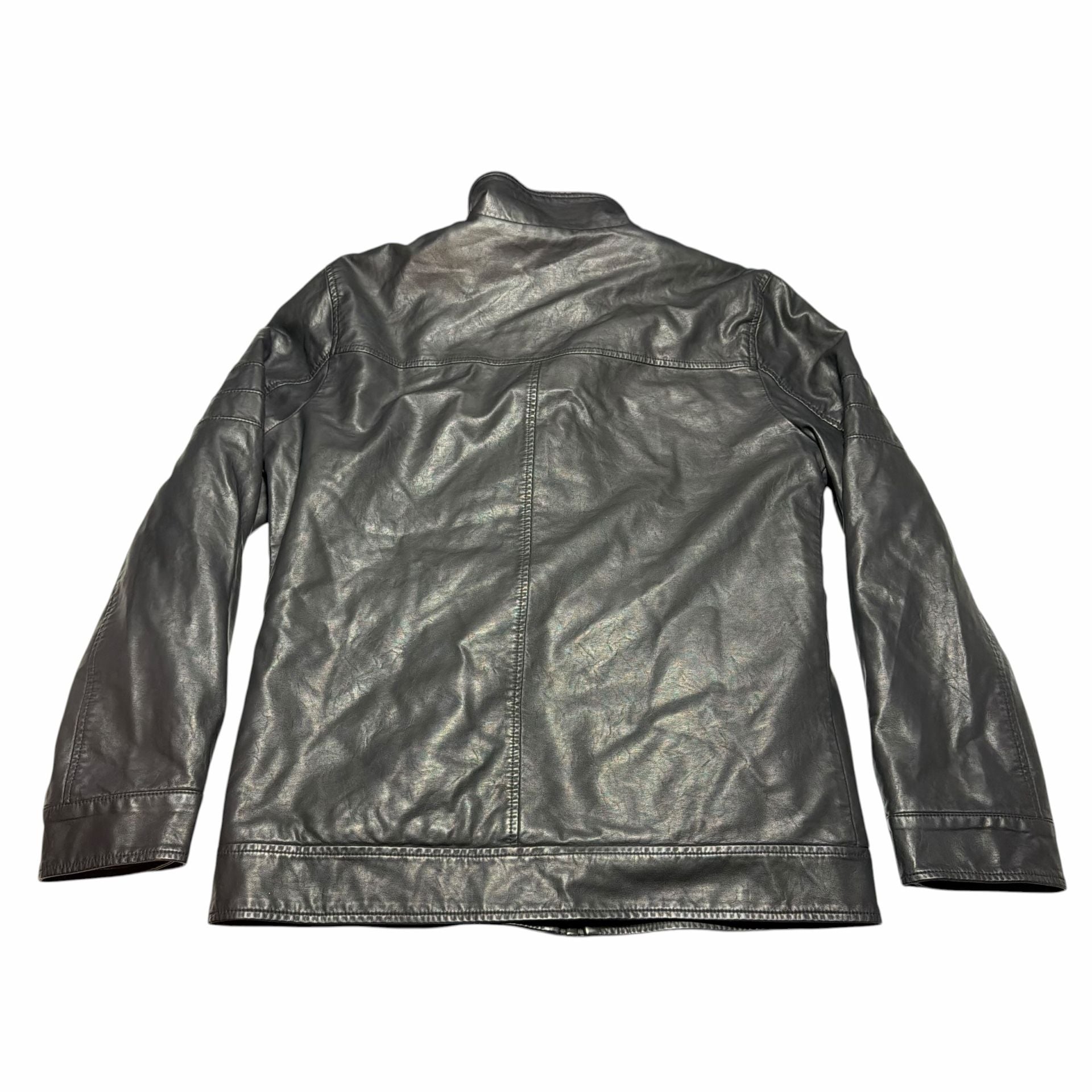 Buffalo David Bitton Faux Leather Jacket Size S Black Shearling Collar 3
