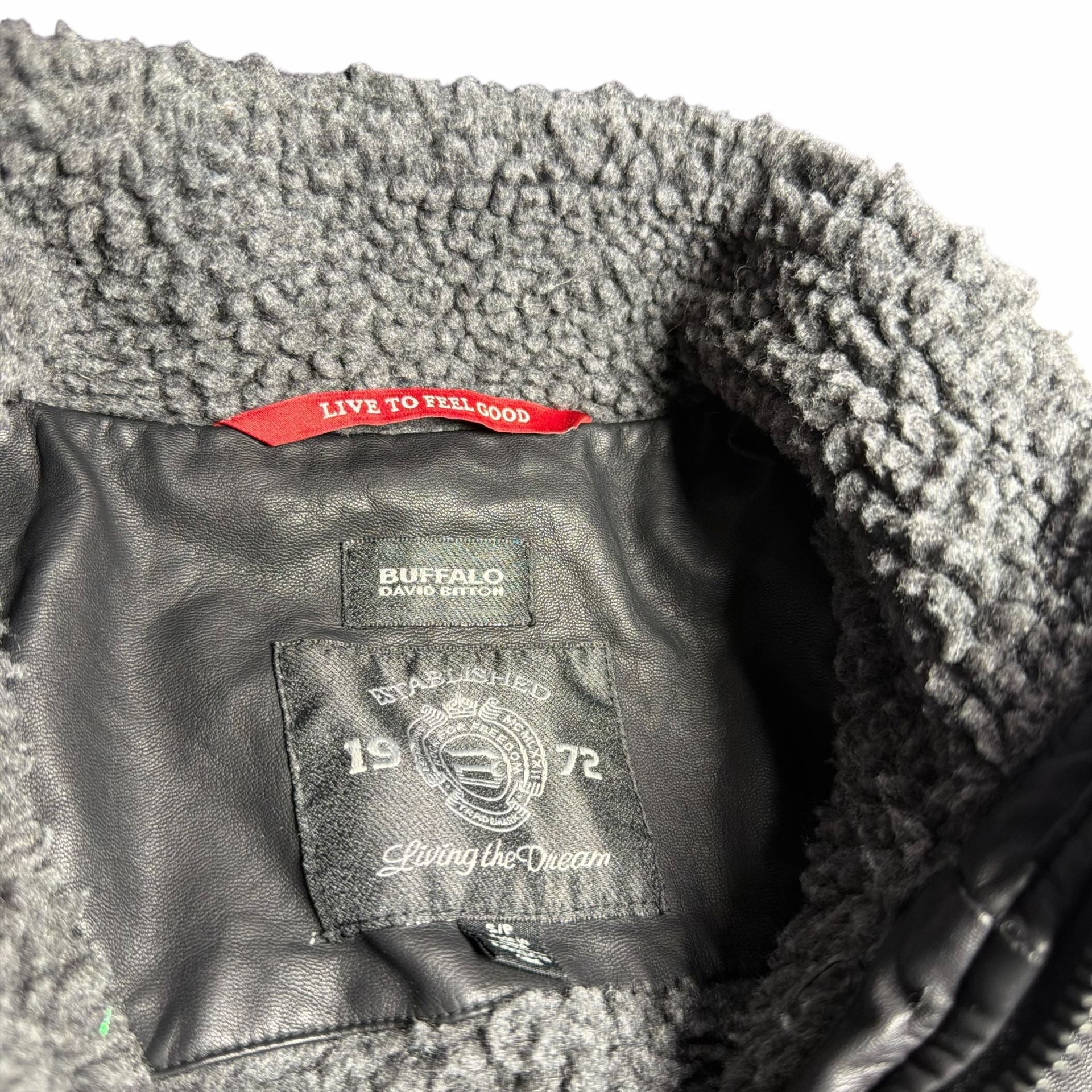 Buffalo David Bitton Faux Leather Jacket Size S Black Shearling Collar 4