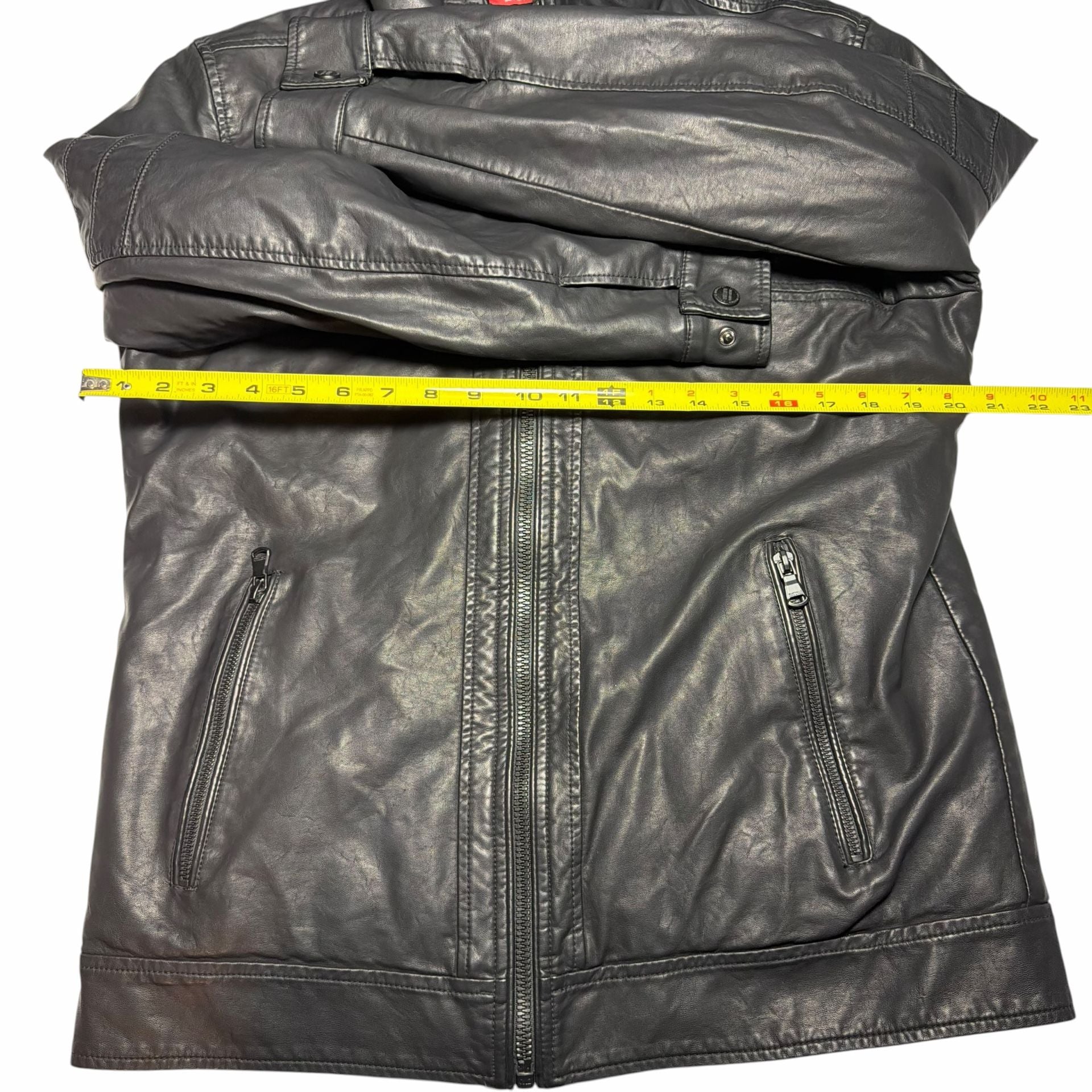 Buffalo David Bitton Faux Leather Jacket Size S Black Shearling Collar 6