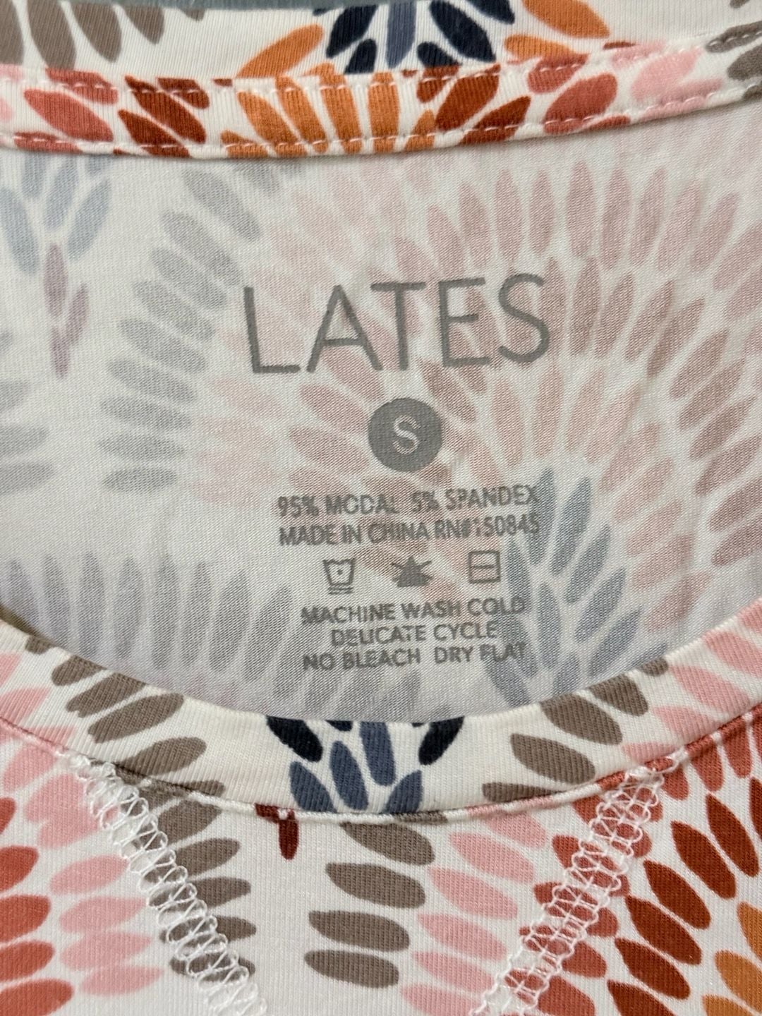 Lates By Kate Pajama Set Size S Multi Fan Print 8