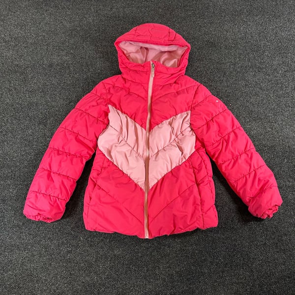Columbia Arctic Blast Jacket Youth Size M 10-12 Pink Puffer Hooded Winter Coat