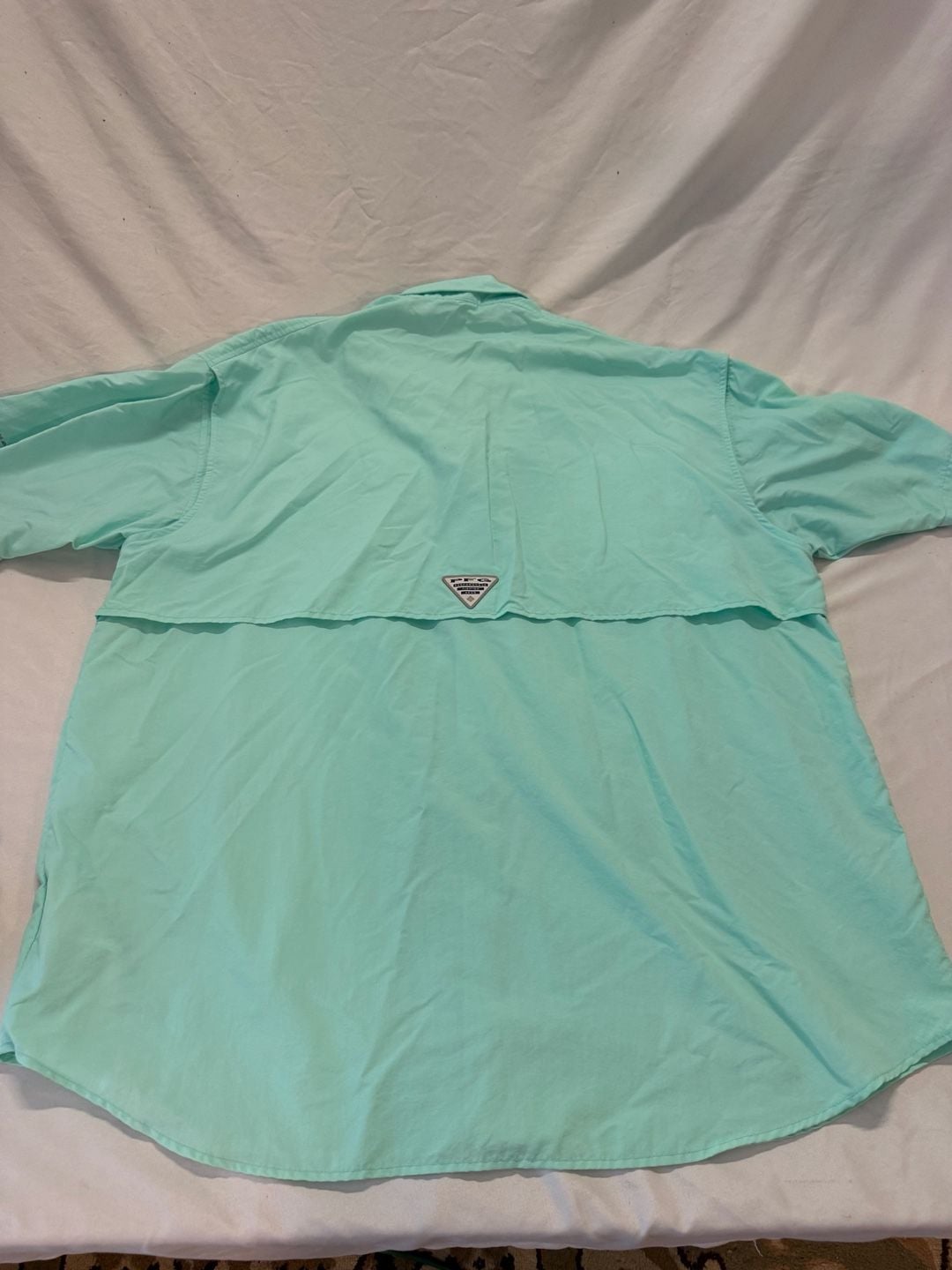 Columbia PFG Button Down Shirt Size L Teal Fishing 8
