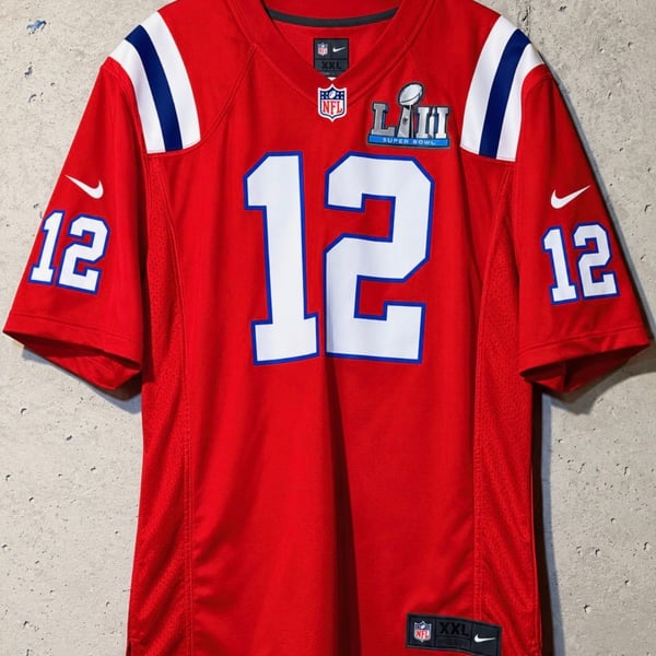 Nike New England Patriots Tom Brady Super Bowl LIII Jersey Size 3XL Red