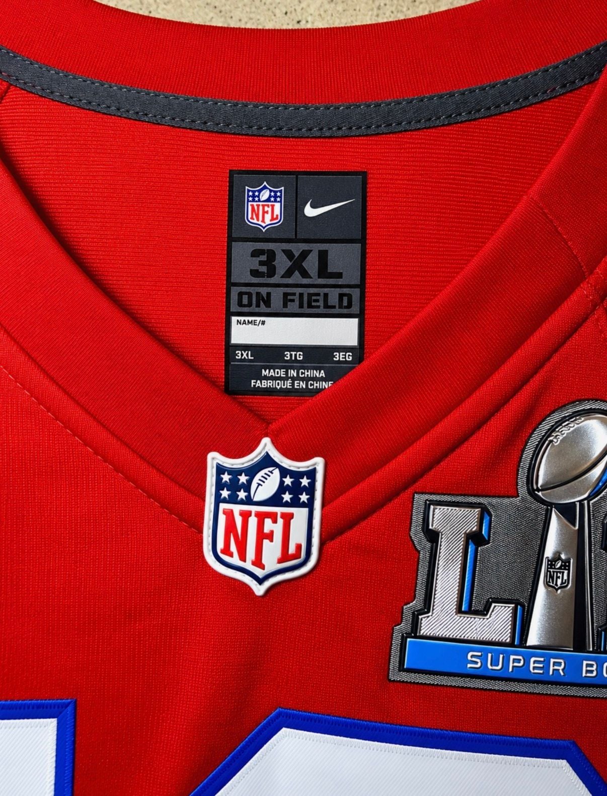 Nike New England Patriots Tom Brady Super Bowl LIII Jersey Size 3XL Red 5