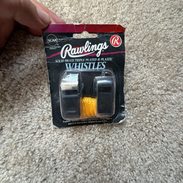Rawlings Solid Brass Triple Plated & Plastic Whistles Set