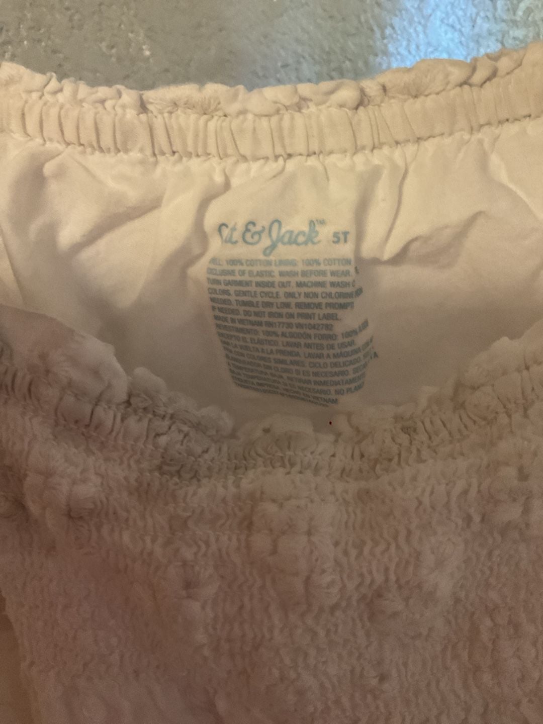 Cat & Jack Dress Size 5T White Eyelet Tiered Cotton 3
