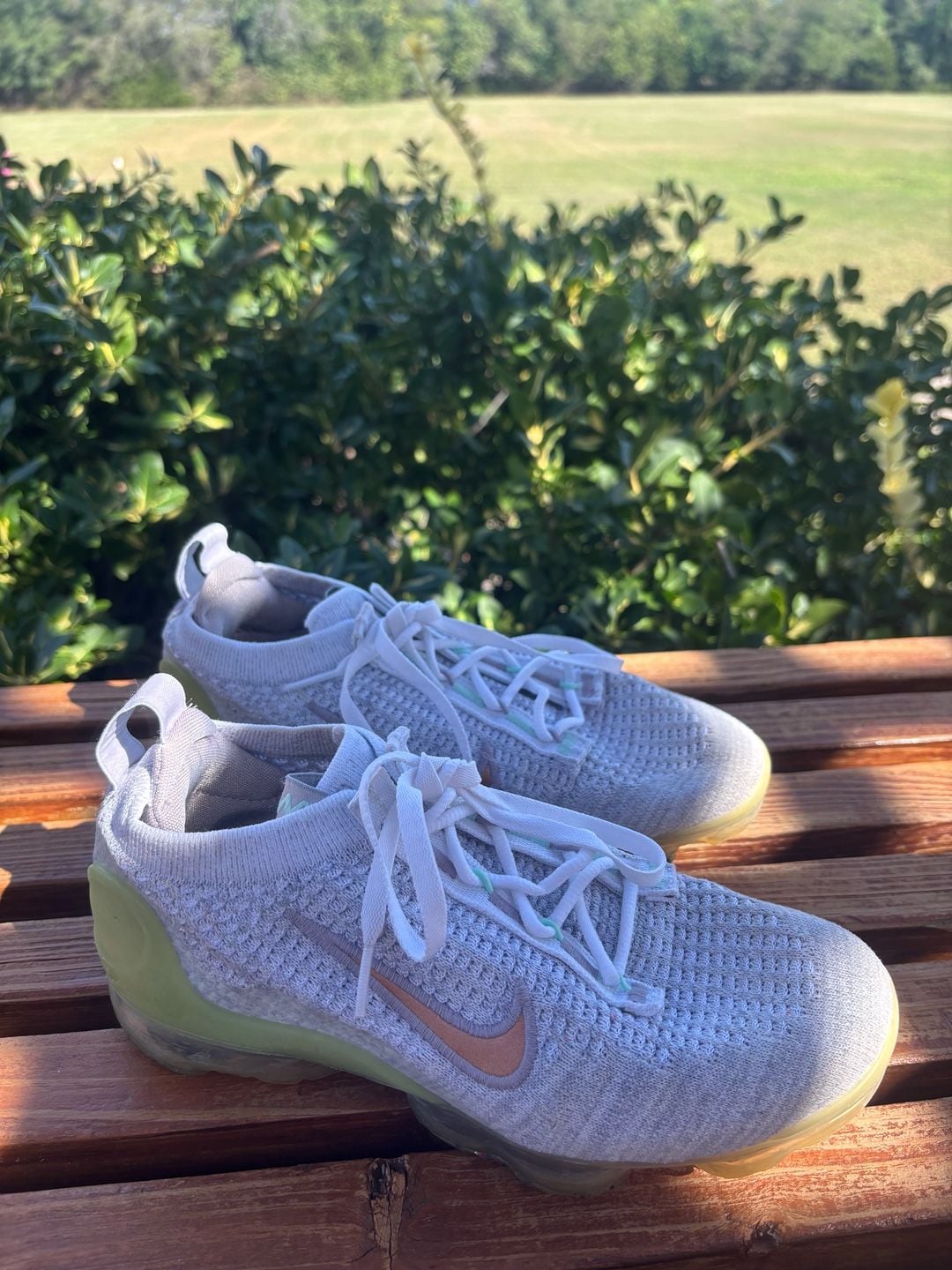 Nike Air VaporMax 2021 Flyknit GS Size 4Y Pure Platinum Mint Foam 2