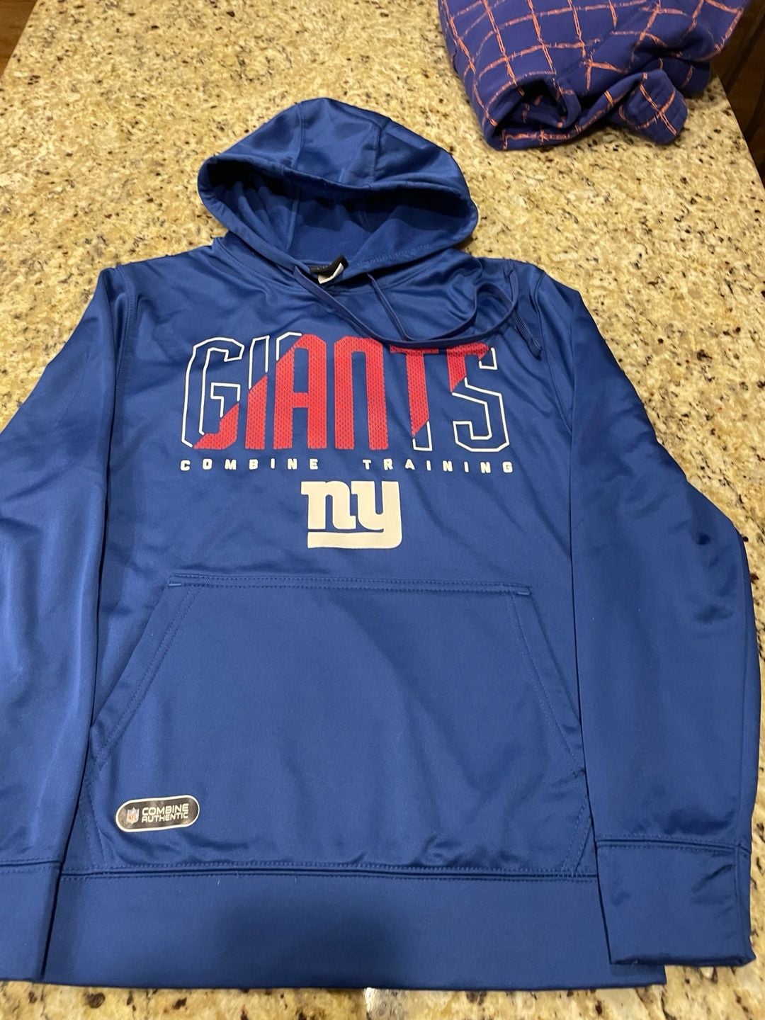 NFL Team Apparel New York Giants Hoodie Size Small Blue Combine Training 2