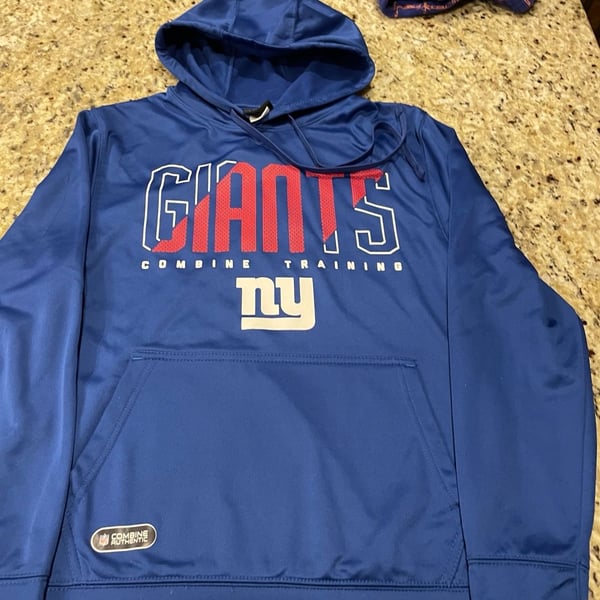 NFL Team Apparel New York Giants Hoodie Size Small Blue Combine Training