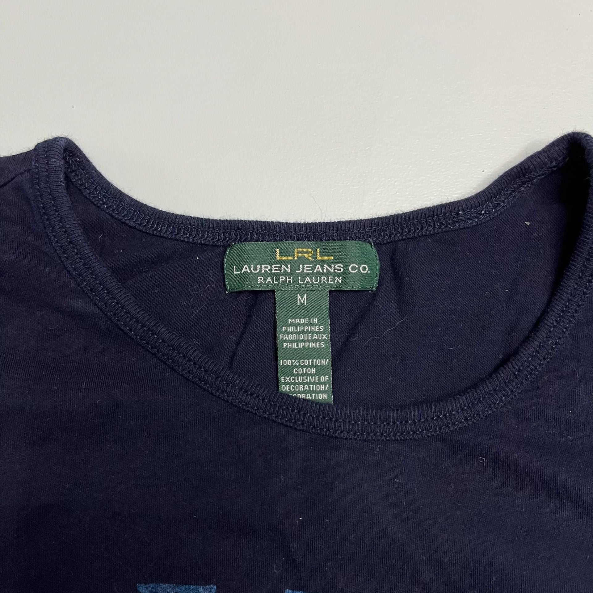 Lauren Jeans Co Ralph Lauren Long Sleeve T-Shirt Size M Navy Nautical 3
