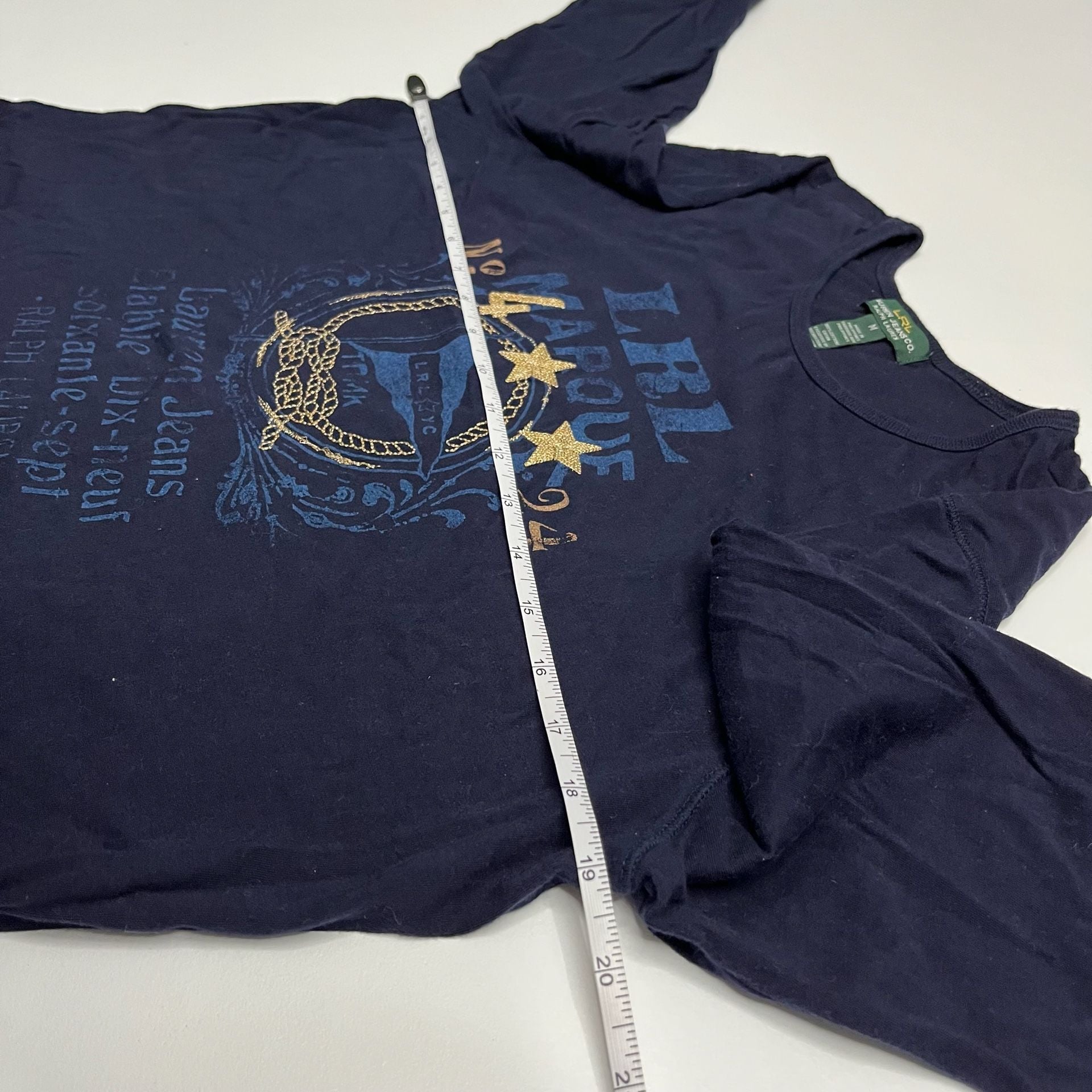 Lauren Jeans Co Ralph Lauren Long Sleeve T-Shirt Size M Navy Nautical 4