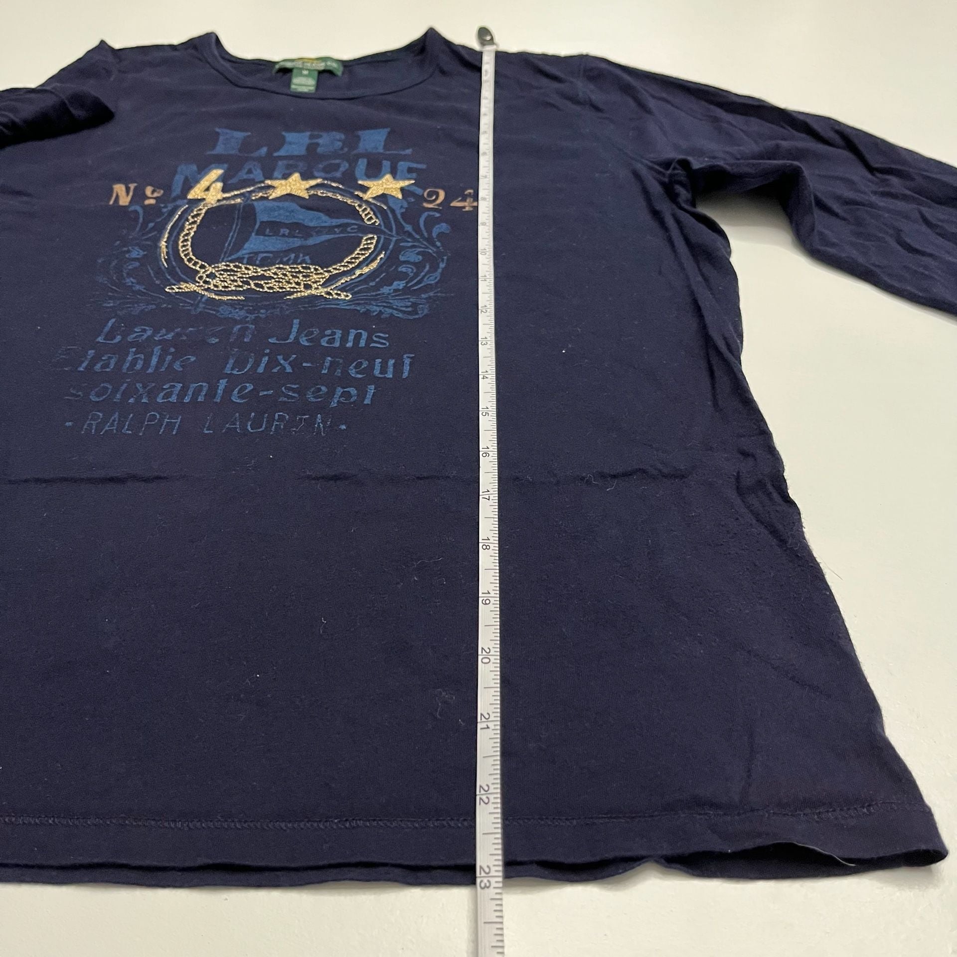 Lauren Jeans Co Ralph Lauren Long Sleeve T-Shirt Size M Navy Nautical 5