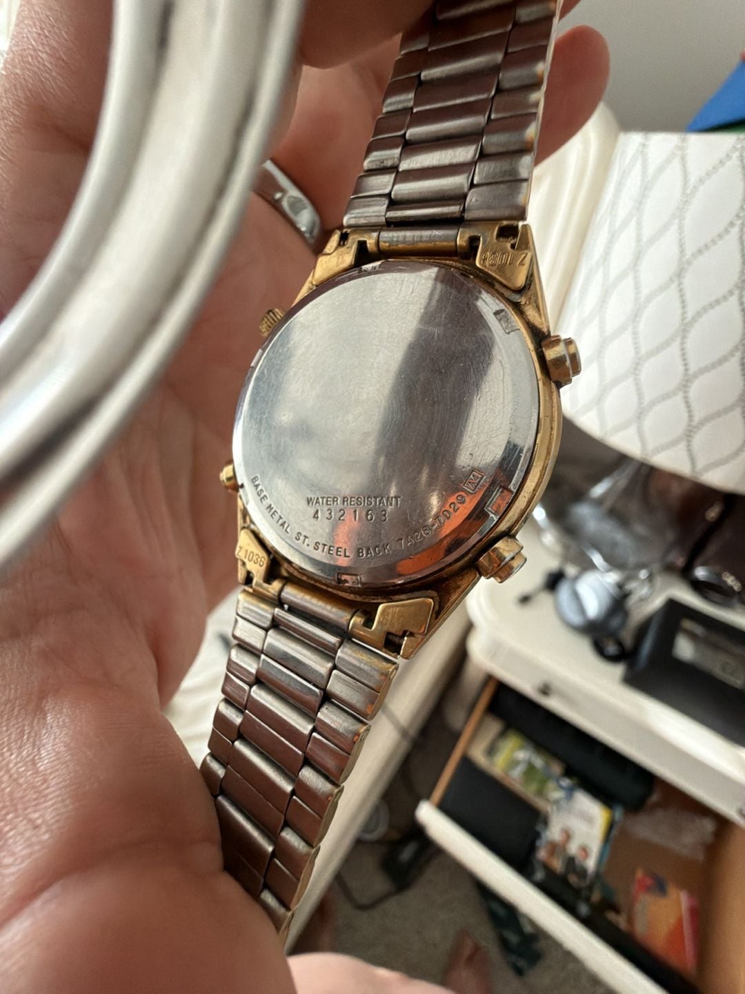 Seiko 7A28-7029 Chronograph Watch Gold Tone Stainless Steel 4