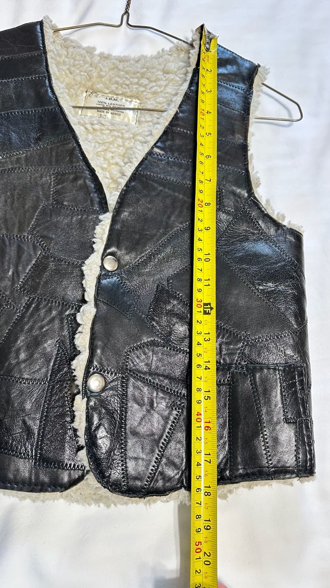 70,s Patch Leather Biker Vest 8