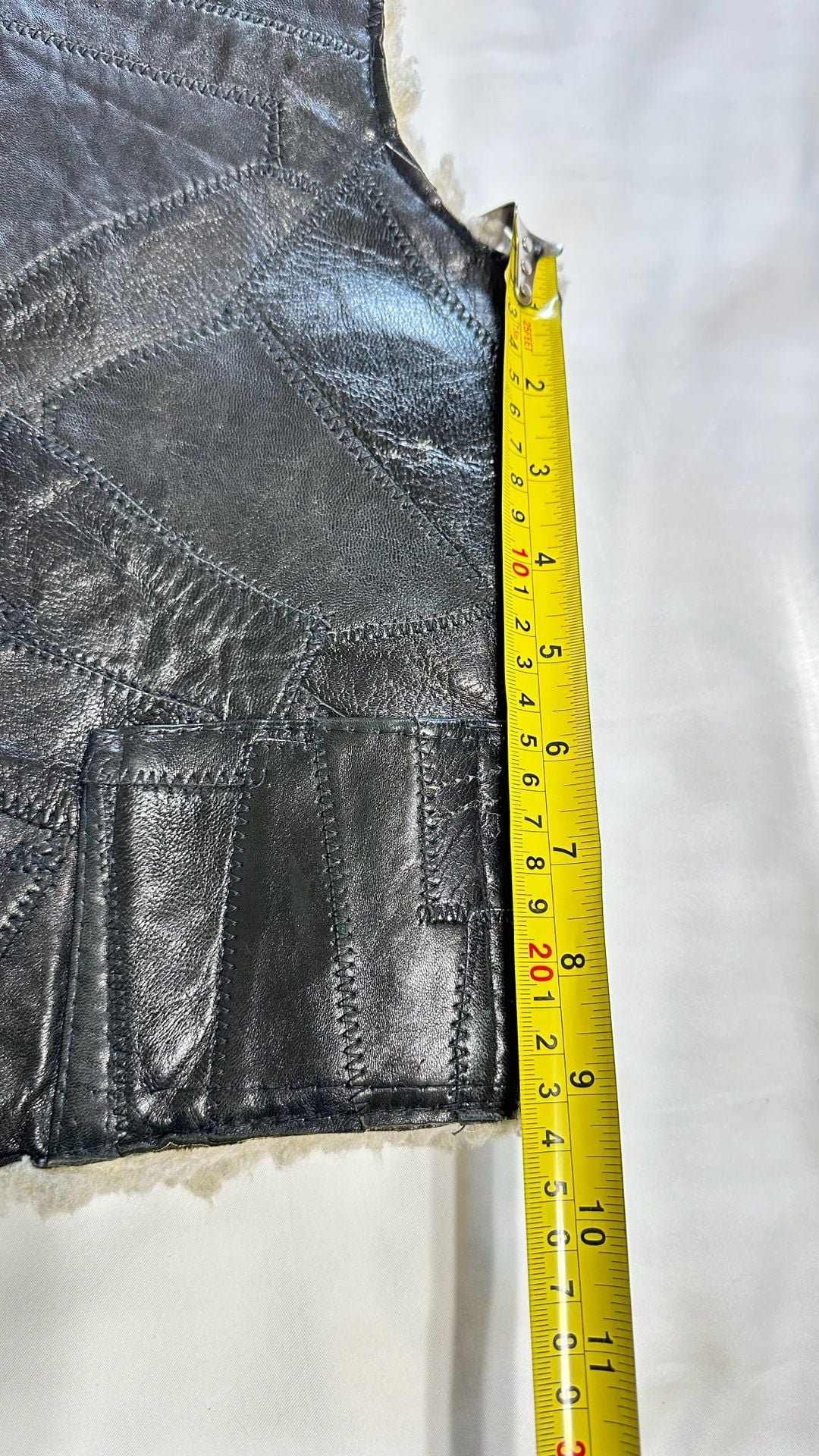 70,s Patch Leather Biker Vest 9