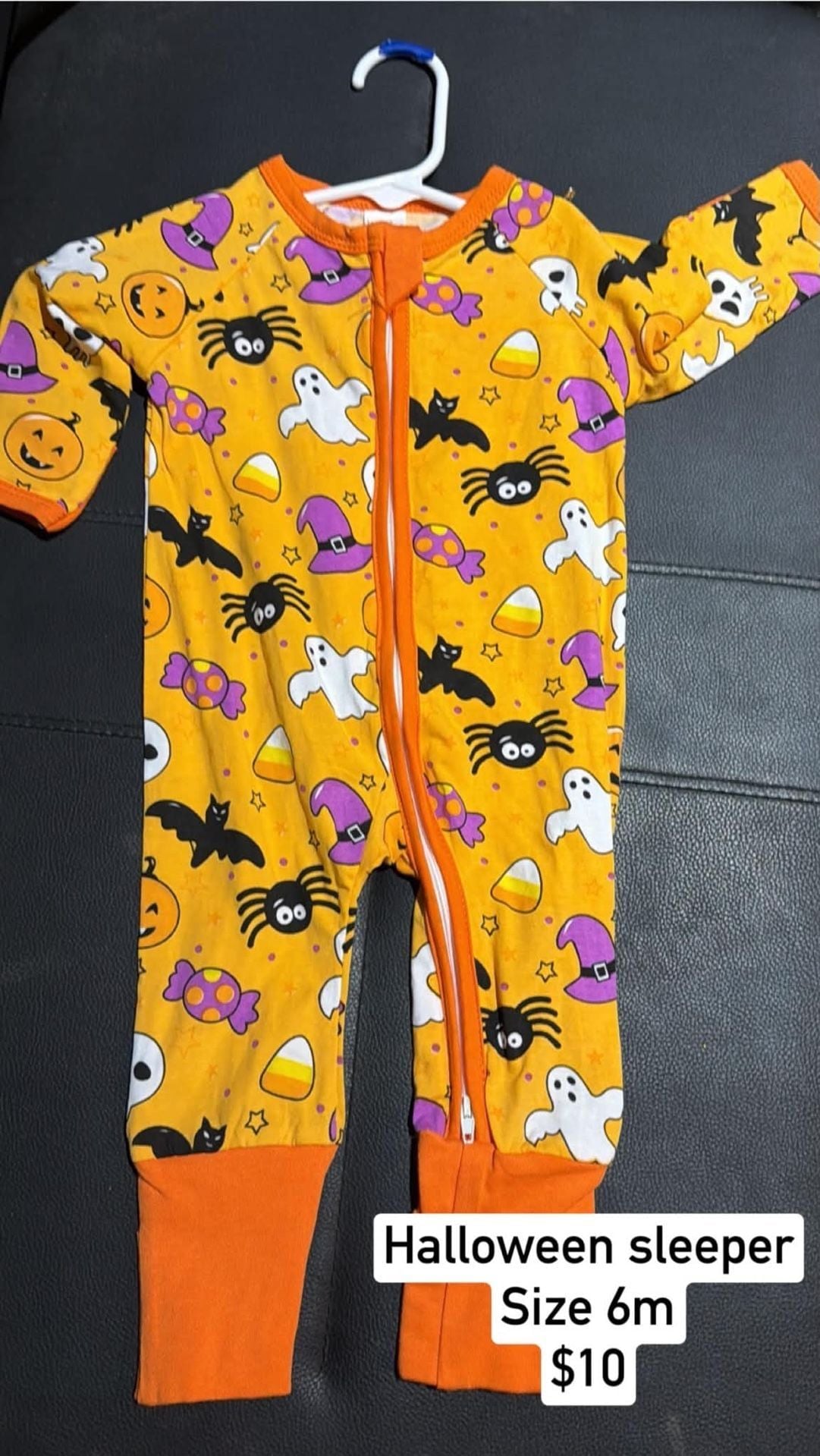 Bestaroo Orange Boo Crew Convertible Coverall Size 6M Halloween Sleeper 1