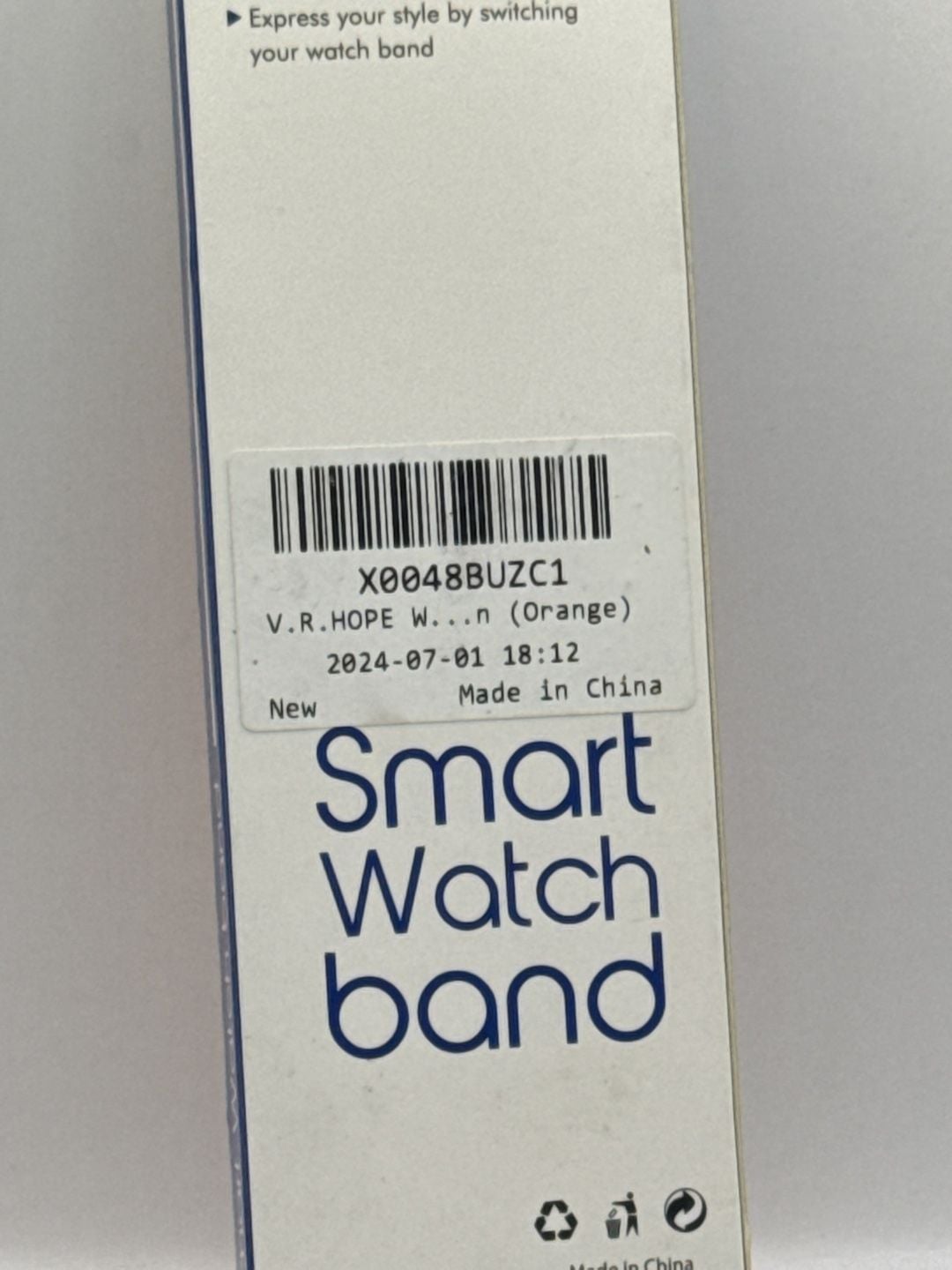 V.R.Hope Smart Watch Band Orange Nylon 5