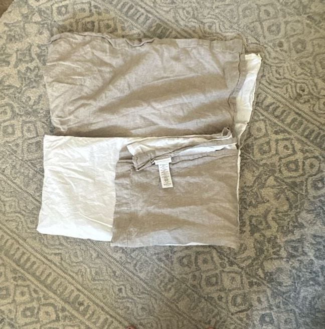 Pottery Barn Kids European Linen Crib Skirt Natural 16" Drop 1