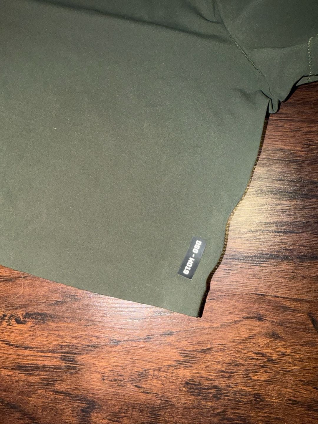 ASRV W019 LYCRA Cropped Tee Size L Sage Green Workout Shirt 4