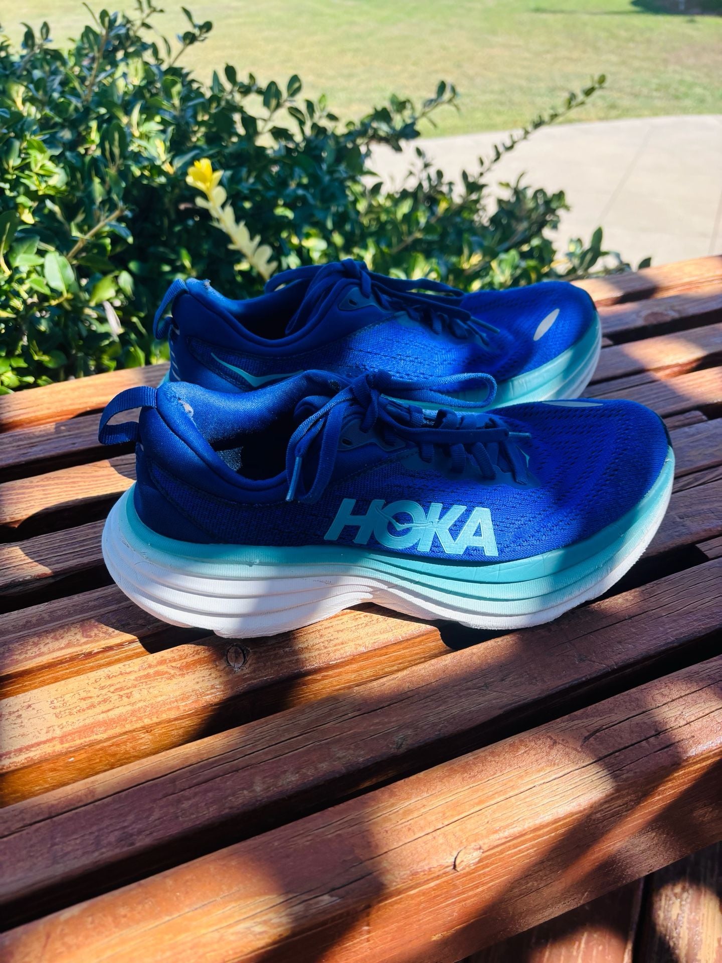 HOKA Bondi 8 Blue Athletic Running Shoes 2