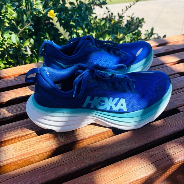 HOKA Bondi 8 Blue Athletic Running Shoes