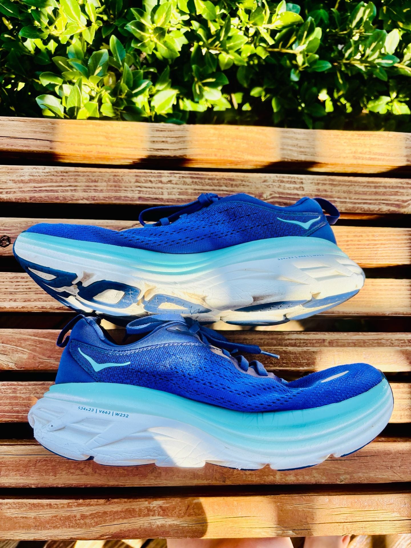 HOKA Bondi 8 Blue Athletic Running Shoes 5