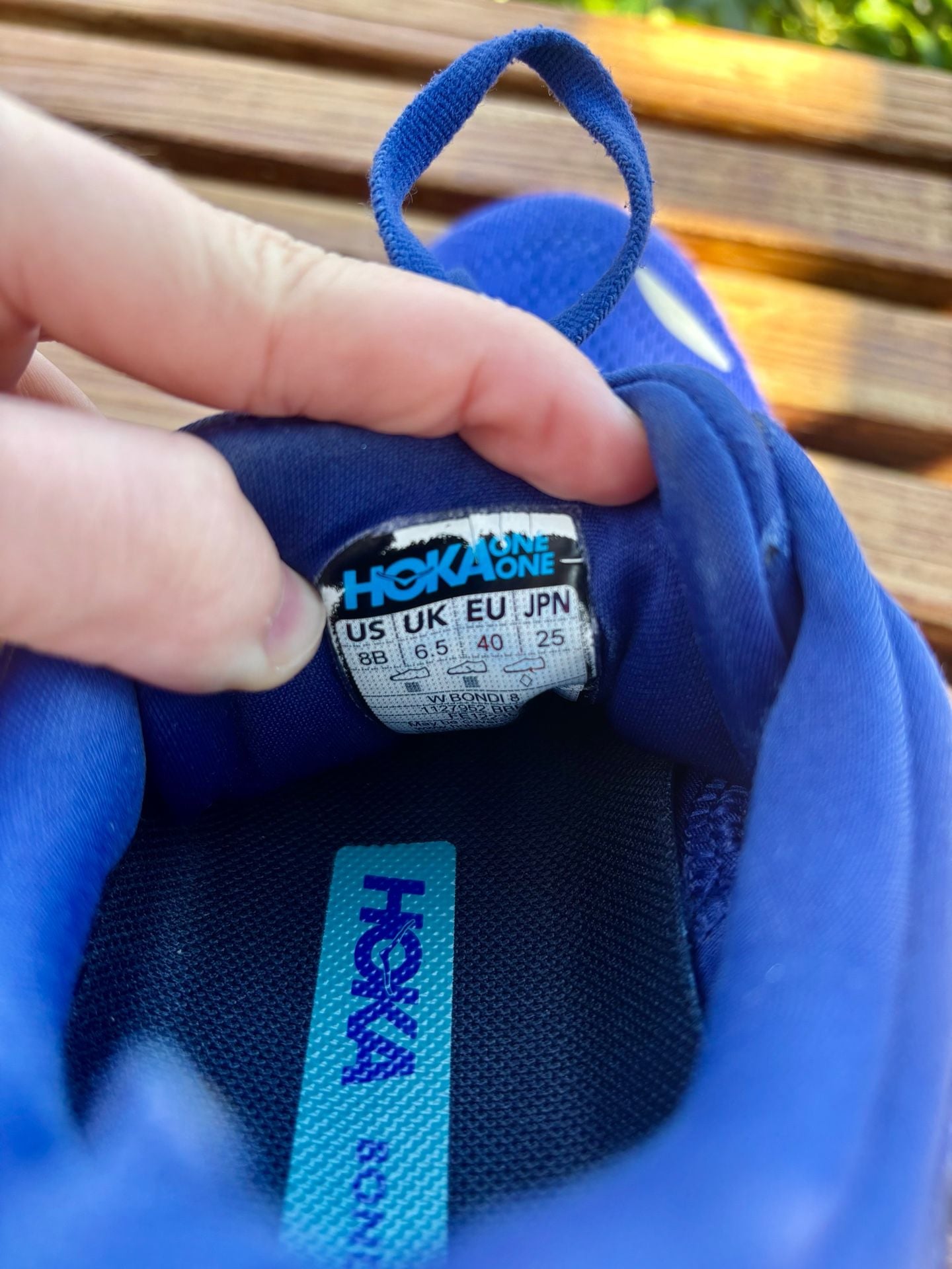 HOKA Bondi 8 Blue Athletic Running Shoes 8