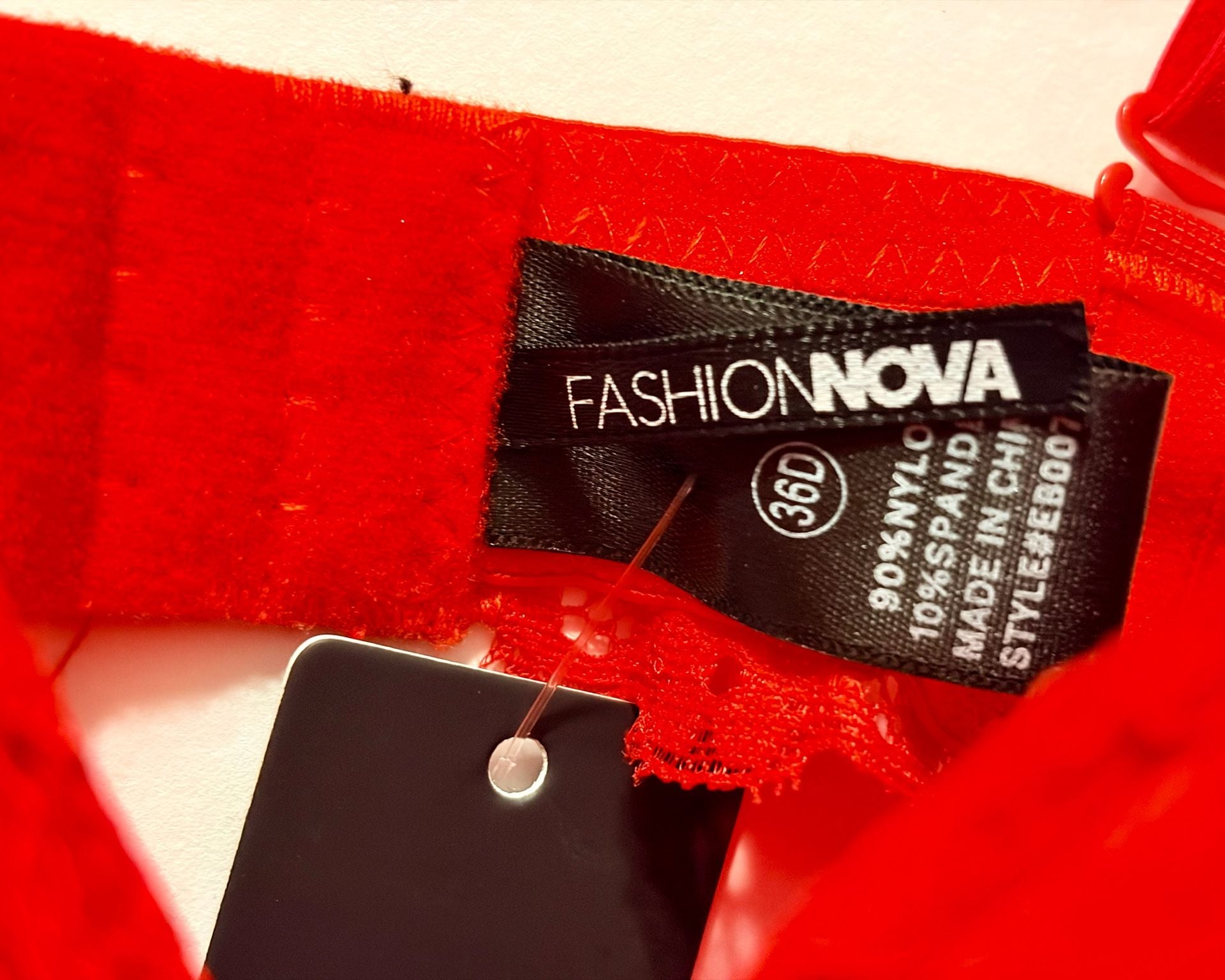 Fashion Nova Friday Love Double Push Up Lace Bra Size 36D Red 5