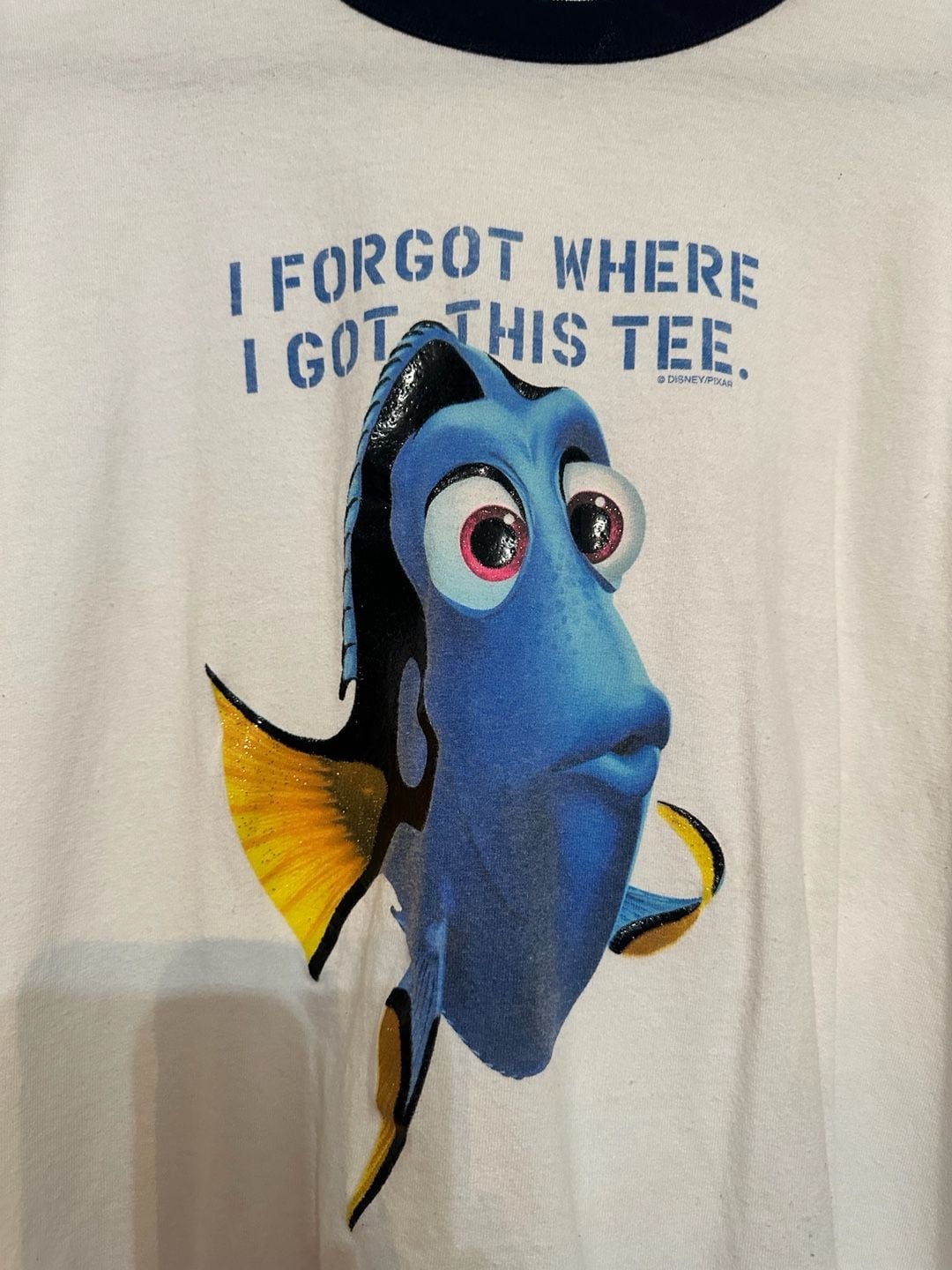 Disney Pixar Finding Nemo Dory T-Shirt Size XXL White Blue Ringer 2