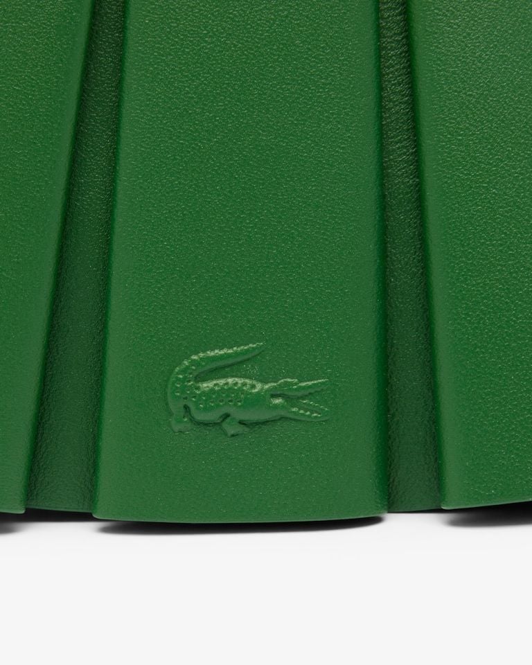 Lacoste Mini Lenglen Leather Bag Green Pleated Crossbody  NWT 7