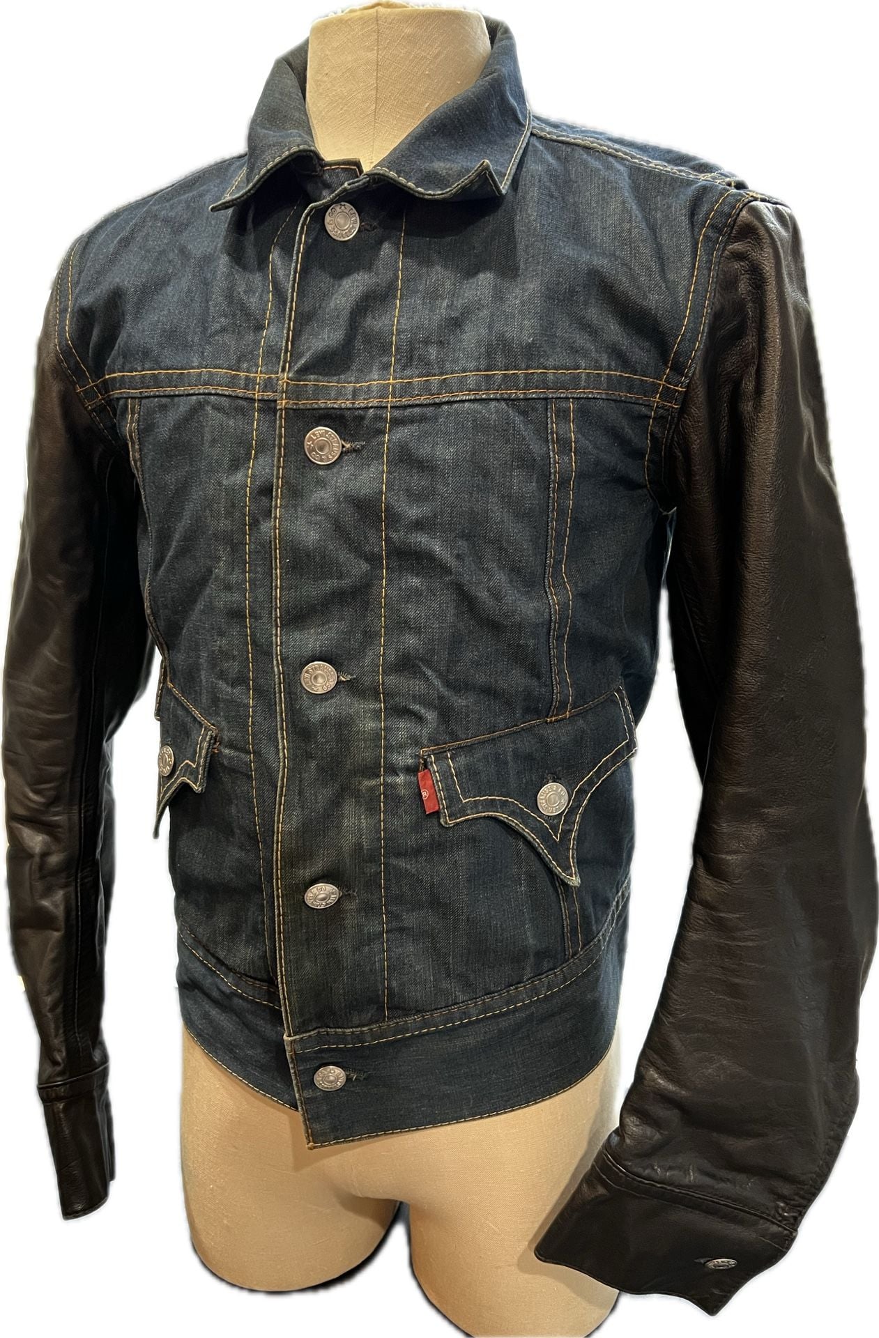 Levi's Red Collection Type 4 Trucker Jacket Denim Leather 3