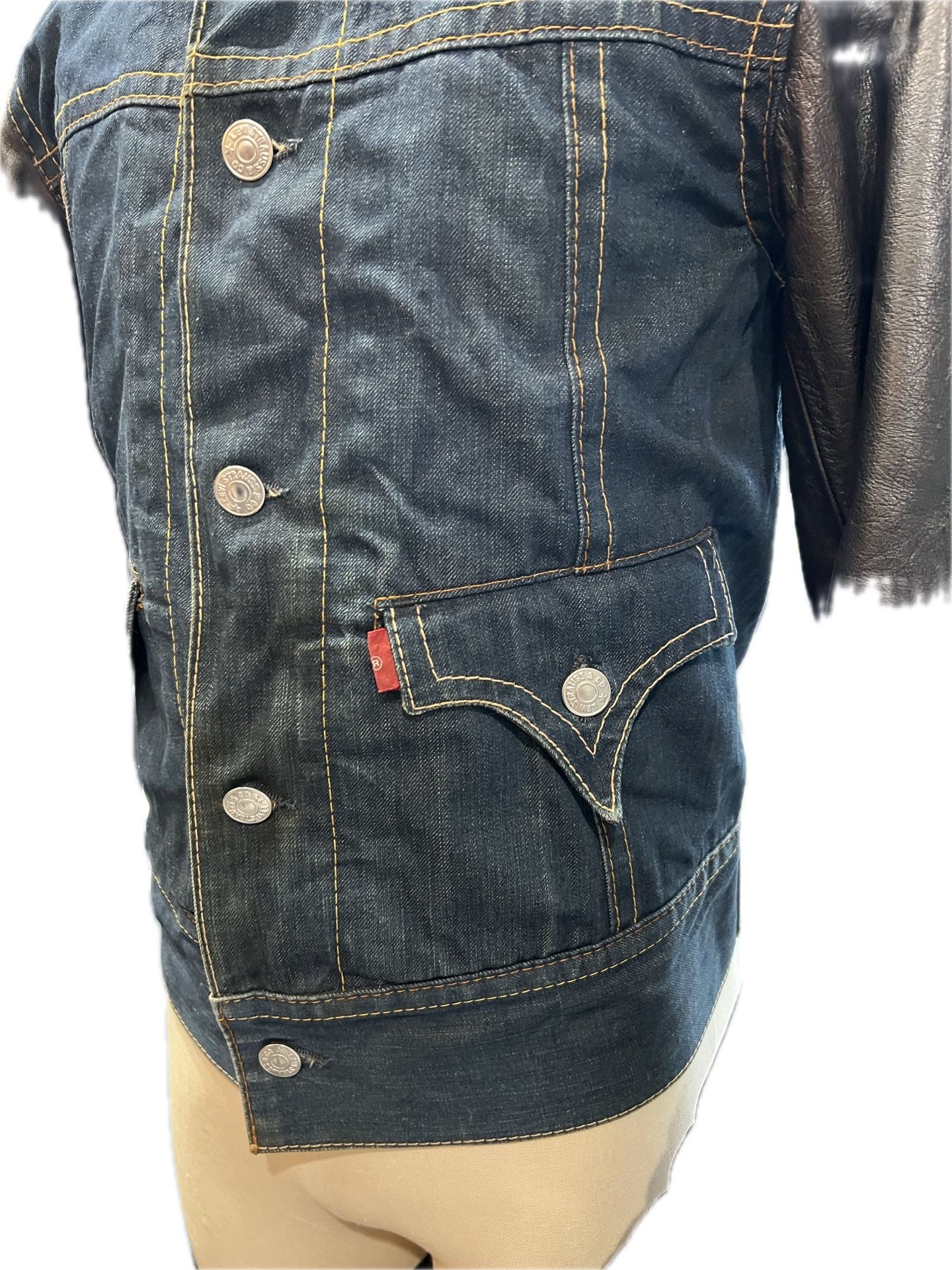 Levi's Red Collection Type 4 Trucker Jacket Denim Leather 4