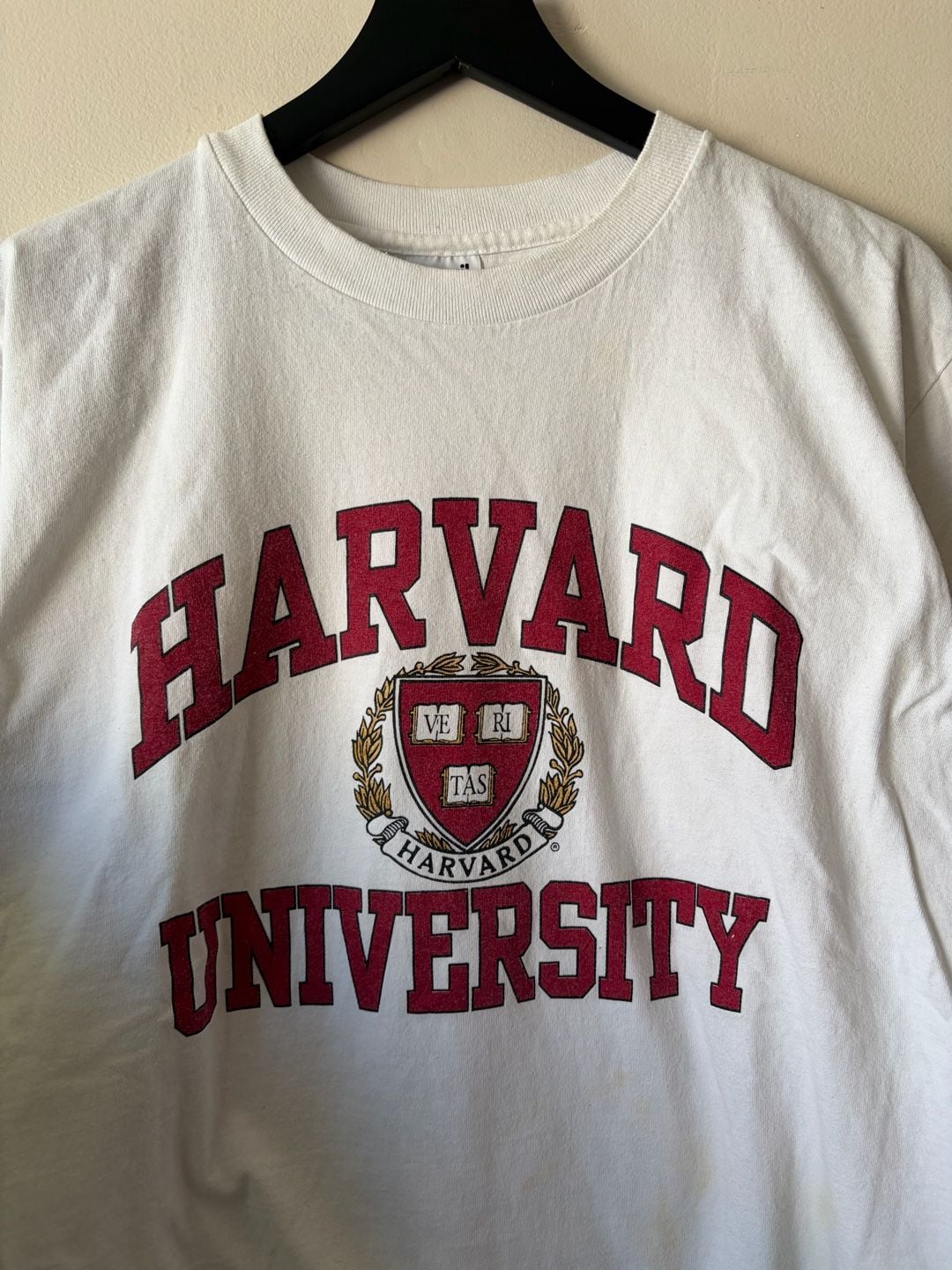 Anvil Harvard University T-Shirt Size L White Cotton Crest 2