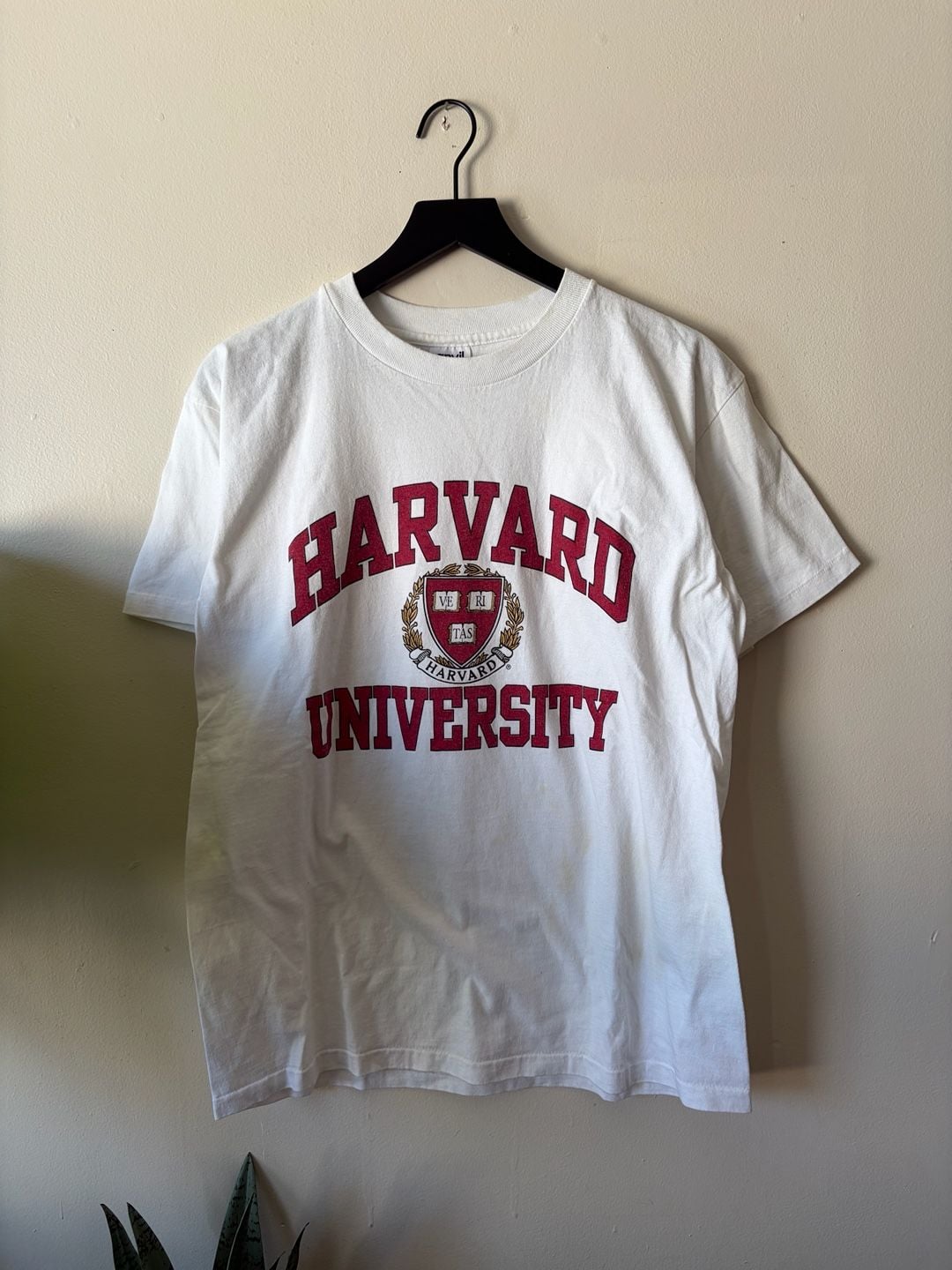 Anvil Harvard University T-Shirt Size L White Cotton Crest 3