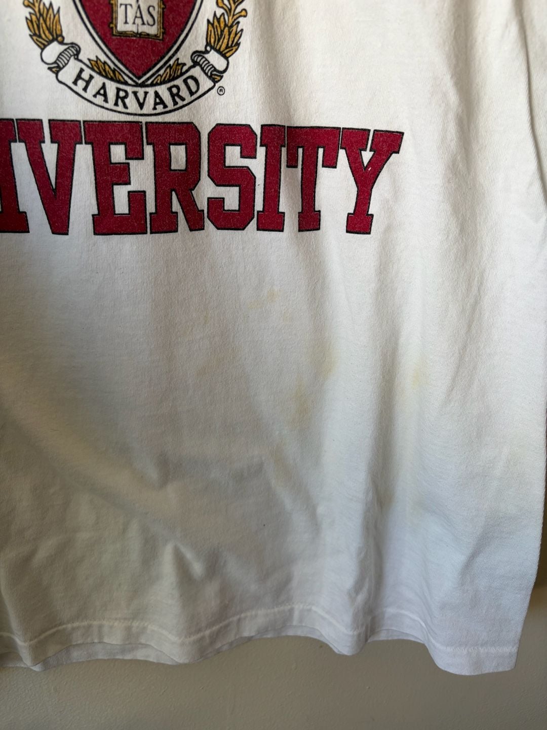 Anvil Harvard University T-Shirt Size L White Cotton Crest 4